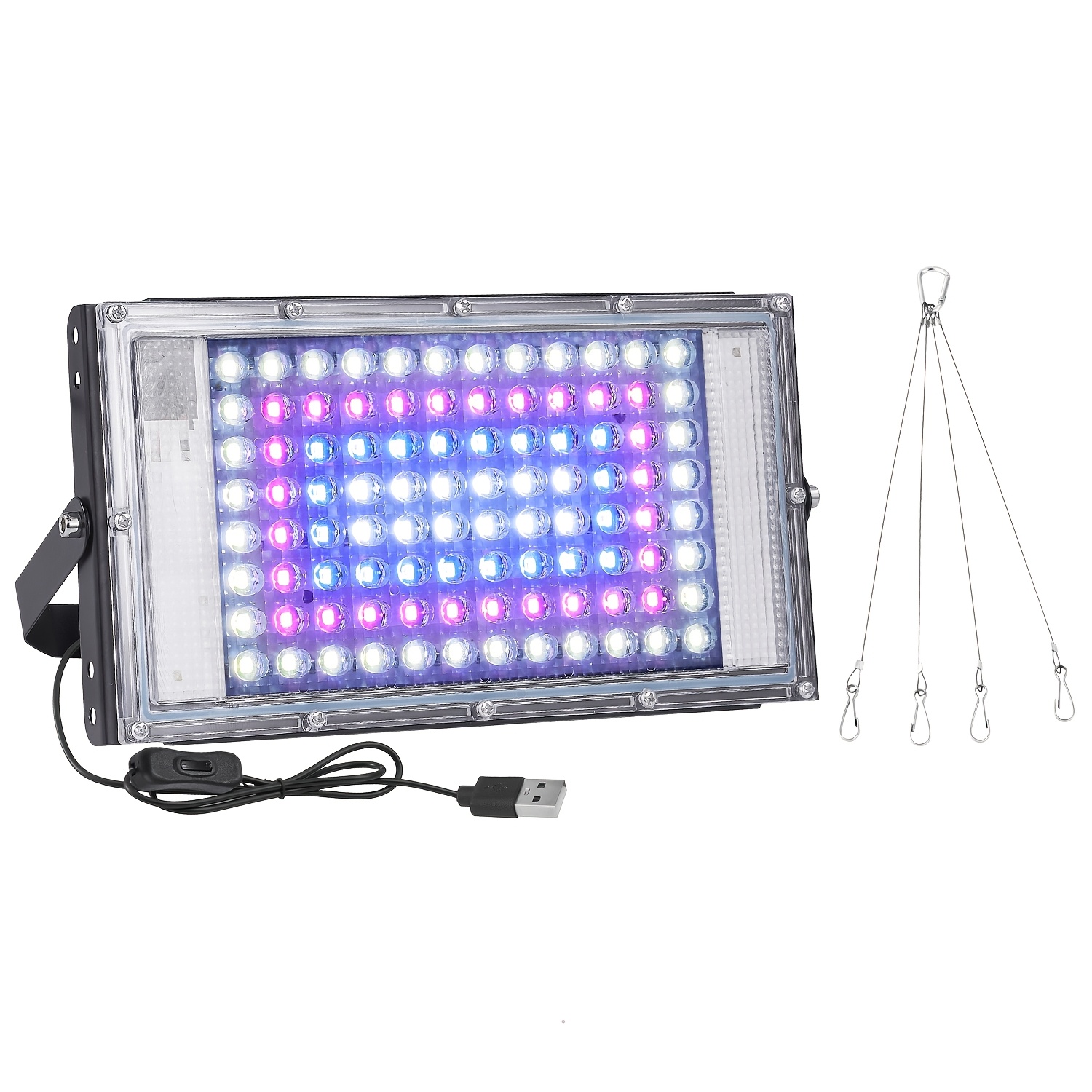 TEMU 1/2/3 Leds Usb Plant Growth Light, For Indoor Plants Growing, Of Plant Leaves And Fruits, With150cm/59 Inch Cord+usb Plug+switch+rope Hanger,