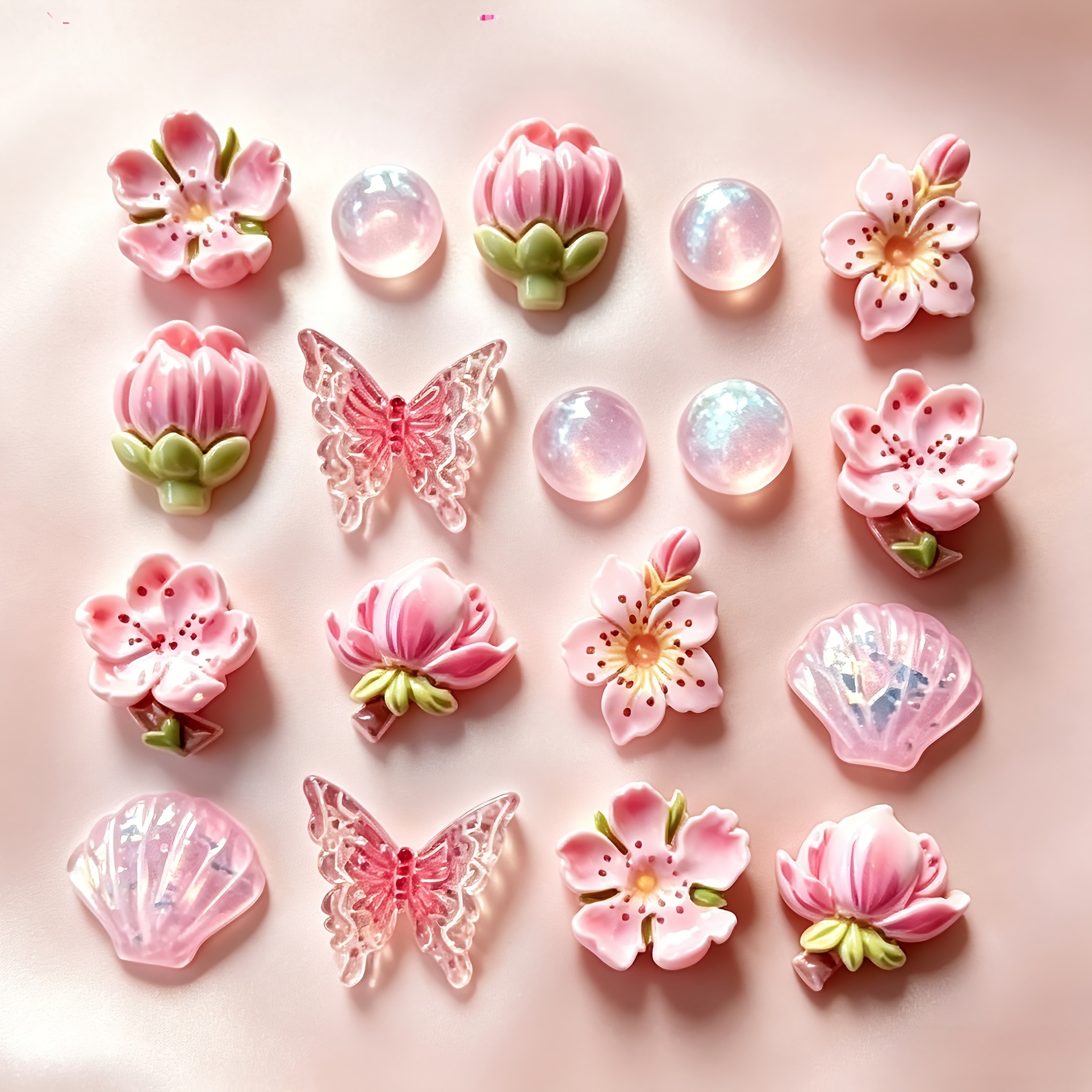TEMU 18pcs Dust Shiny Shoe Accessory Set With , Butterflies, And Pearlescent Beads, Suitable For Sandals, Bags, Outfit Inspiration, Perfect Gift For