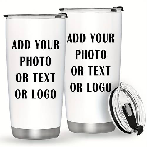 personalized 20oz stainless steel insulated tumbler custom photo logo text print double wall leakproof coffee mug for climbing bpa free ideal gift for mom dad office machine washable