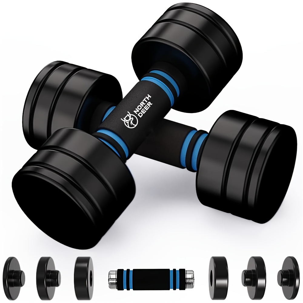 Image of Northdeer Steel Dumbbells Adjustable 2.5kg 5kg 7.5kg 10kg Chrome Dumbbell With Foam Handles Home Gym Workout