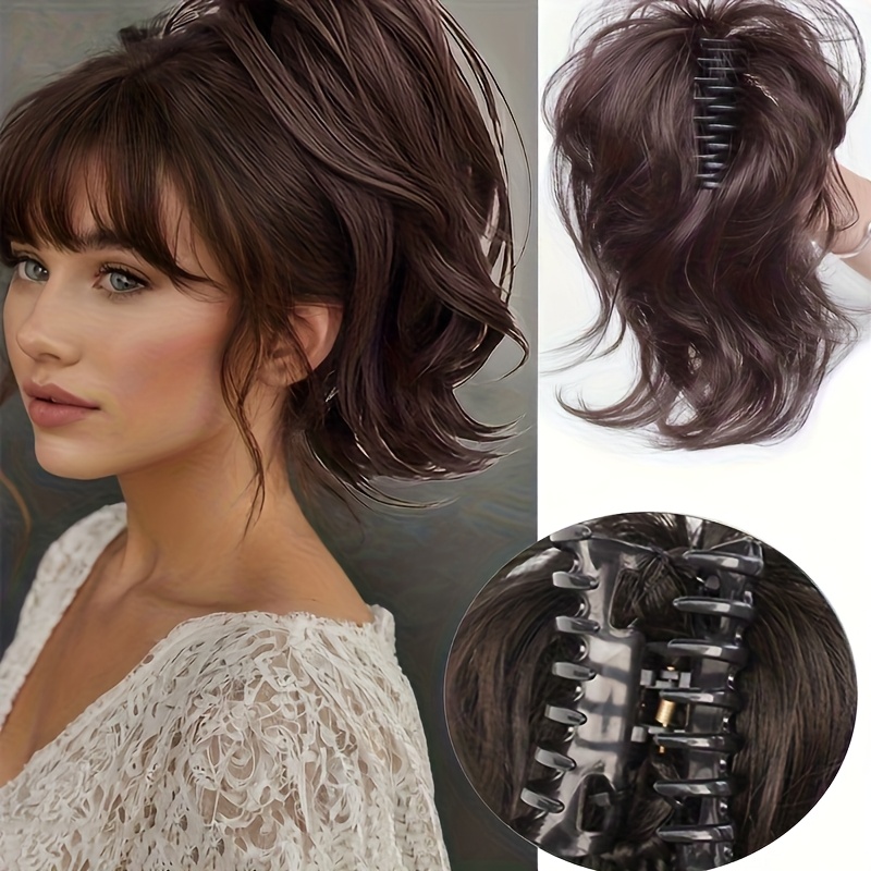 Image of Fluffy Short Ponytail Clip-on Hairpiece, Fashionable High Crown, Hair-enhancing Wonder, Effortless To Wear For An Transformation, Suitable For All Women.