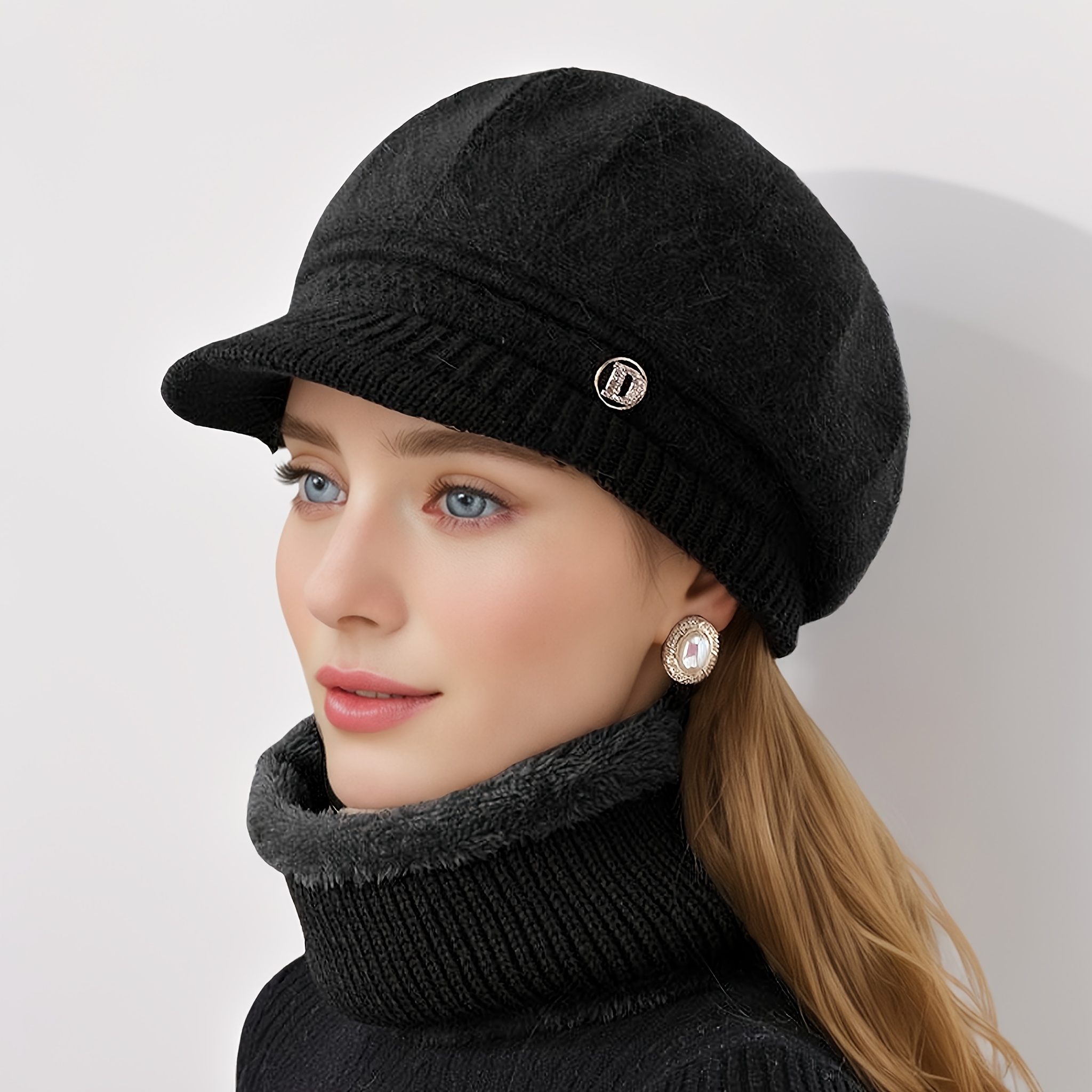 TEMU Bonnet d'hiver 1 pièce pour femme, bonnet chaud pour maman et âgées, bonnet doux et épais pour temps froid pour voyage, randonnée