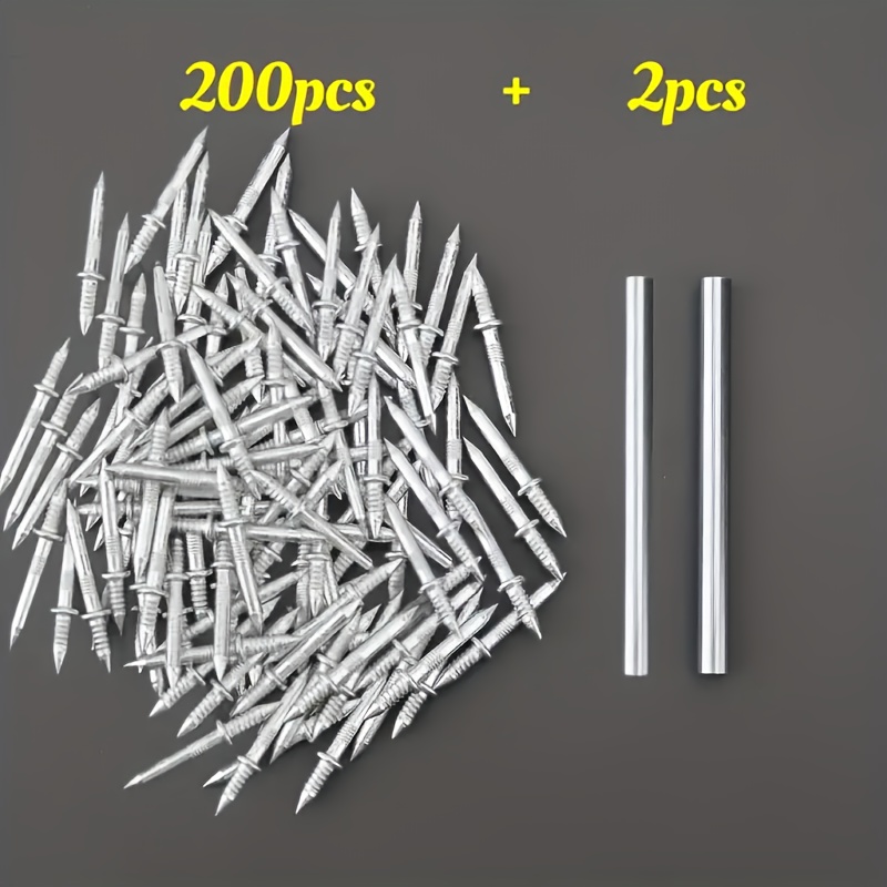 101/202pcs Double-headed Hidden Nails, Rust-resistant And Durable, Equipped With Sleeves, Suitable For Purposes Such As Kickboards, Wooden Boards, Wardrobes, Etc