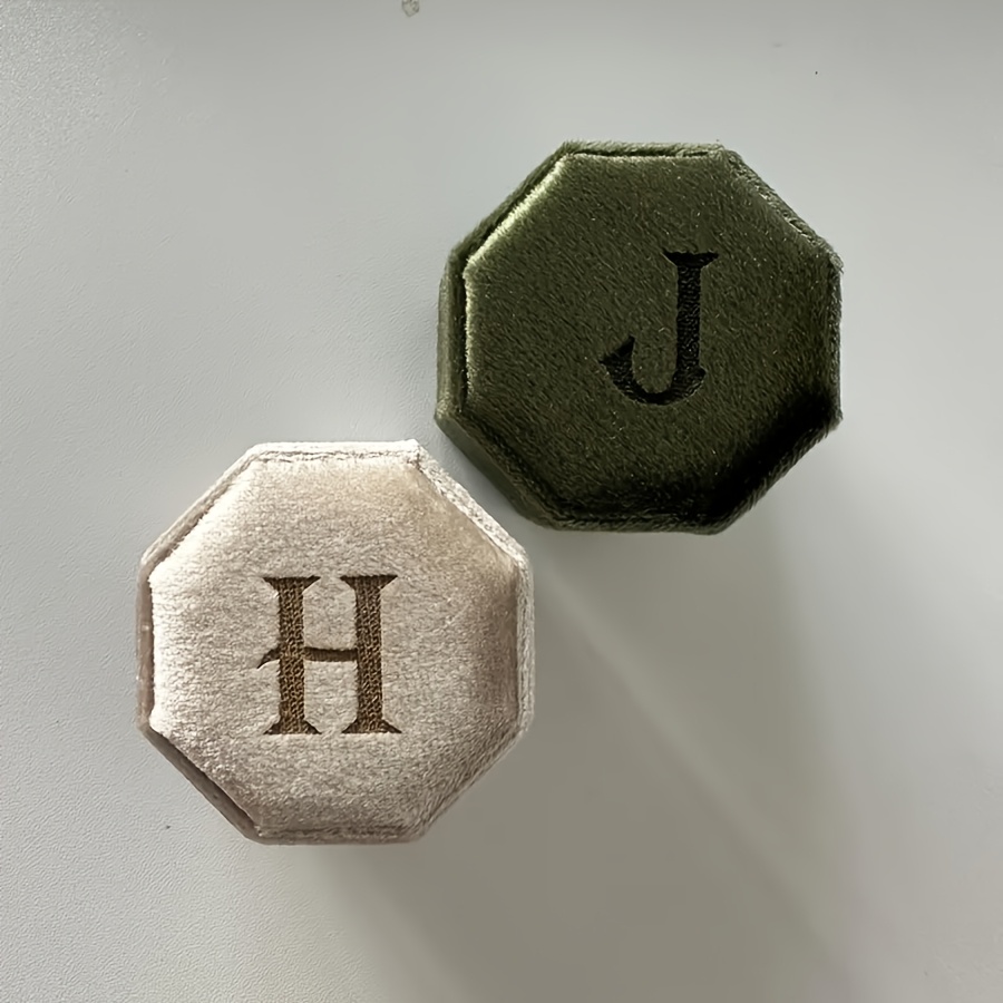 Customized Letter-Engraved Luxurious Octagonal Ring Box