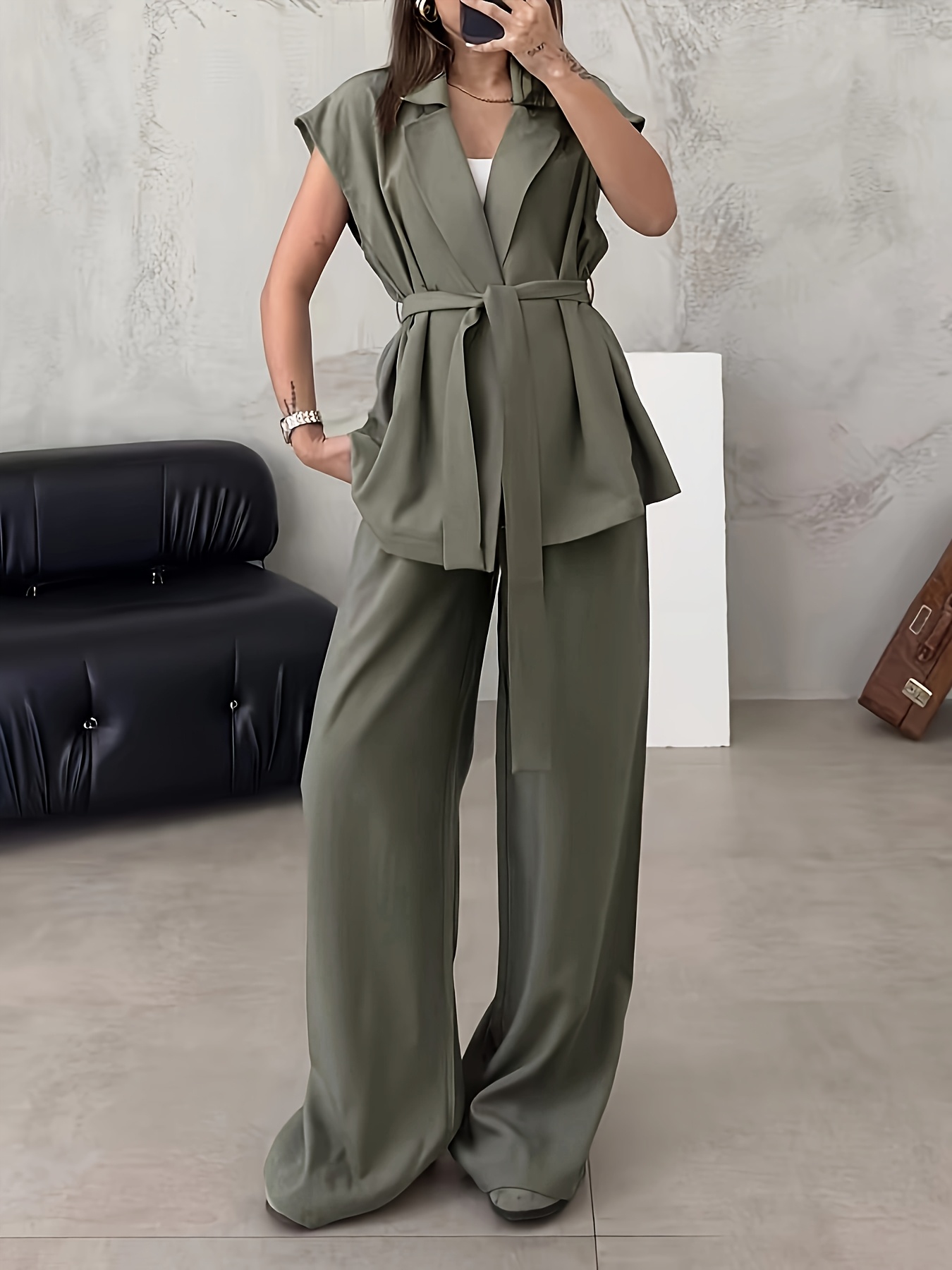 Effortless Chic Suit Vest Set A sophisticated two piece set featuring a tailored vest and coordinating pants Perfect for elevating your style