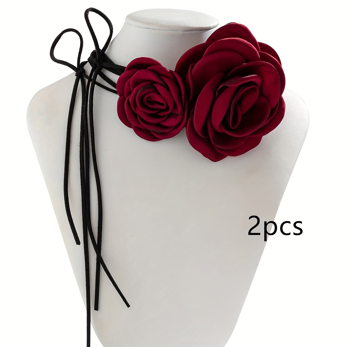 TEMU 2 collares grandes de flores románticos y sexys para mujer, collar ajustable de moda