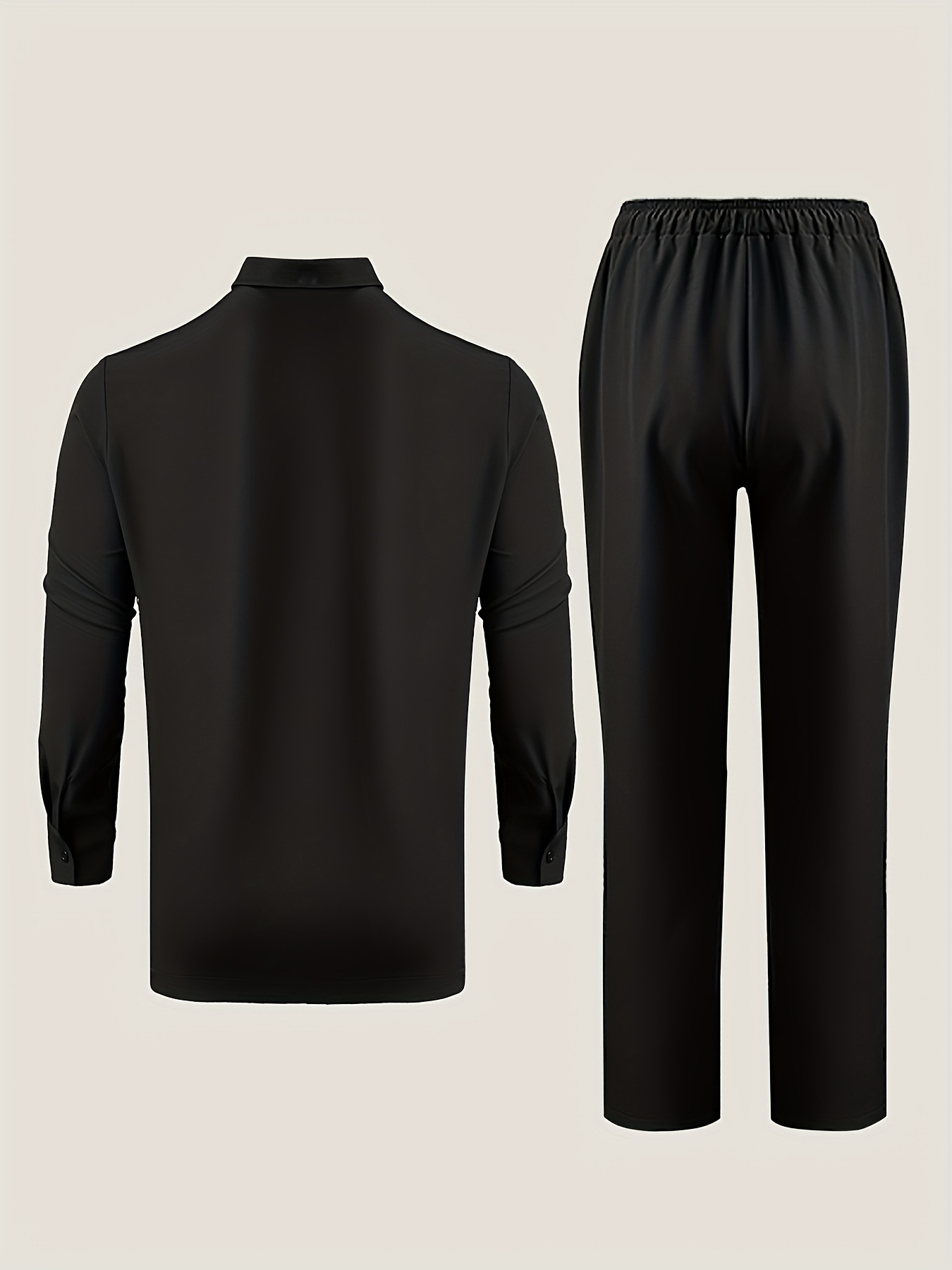 Men's Dashiki 2pcs Suit, Turn- Collar, Single-Breasted Button, Pocket Design Shirt, Drawstring Elastic Waist Long Pants, Suitable for Weddings, Dates, Birthdays, Parties, Celebrations, Commuting Office Men's Clothing