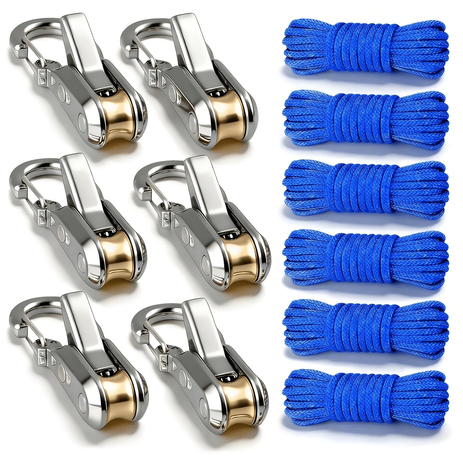 E-shop Packung mit 12 mit Rollenspanner, strapazierfähige einziehbare Schnalle mit Zubehörseil, oder einfaches sicheres Bindeseil-Spannwerkzeug mit