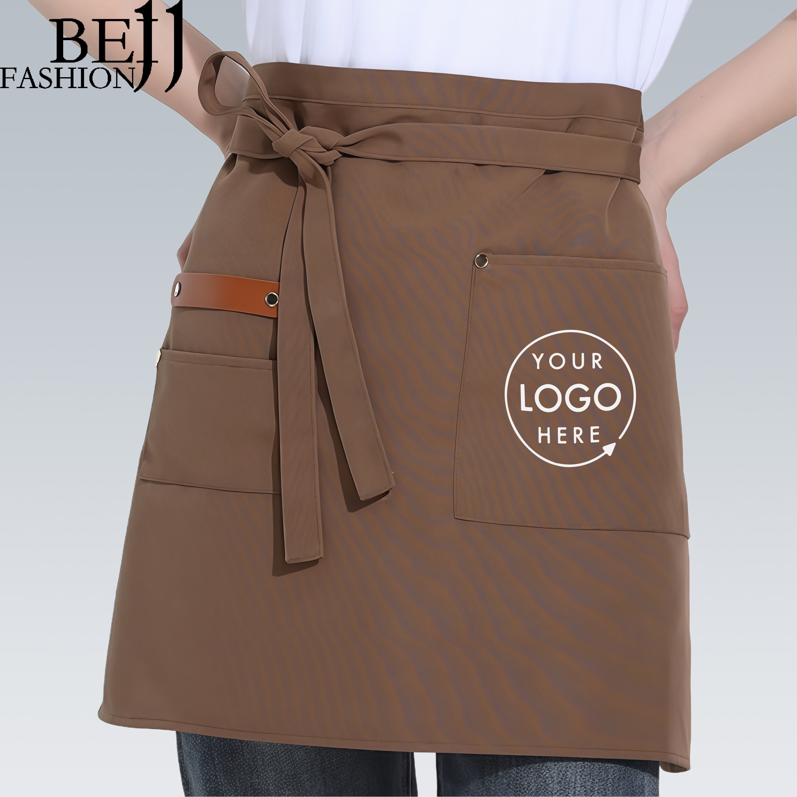 TEMU Women's Adjustable Apron With Waist & Bib - Compatible For Restaurants & Home Use, Professional & Cooking - Durable Aprons With Logo Patch