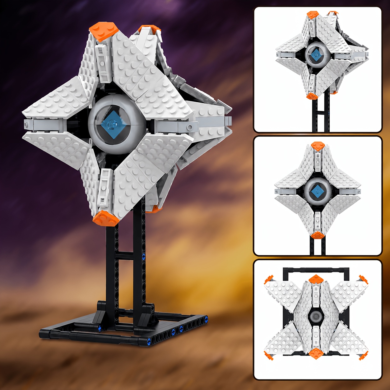 Ghost Shell Building Blocks Set, 377pcs Star Shaped Model with Display Stand