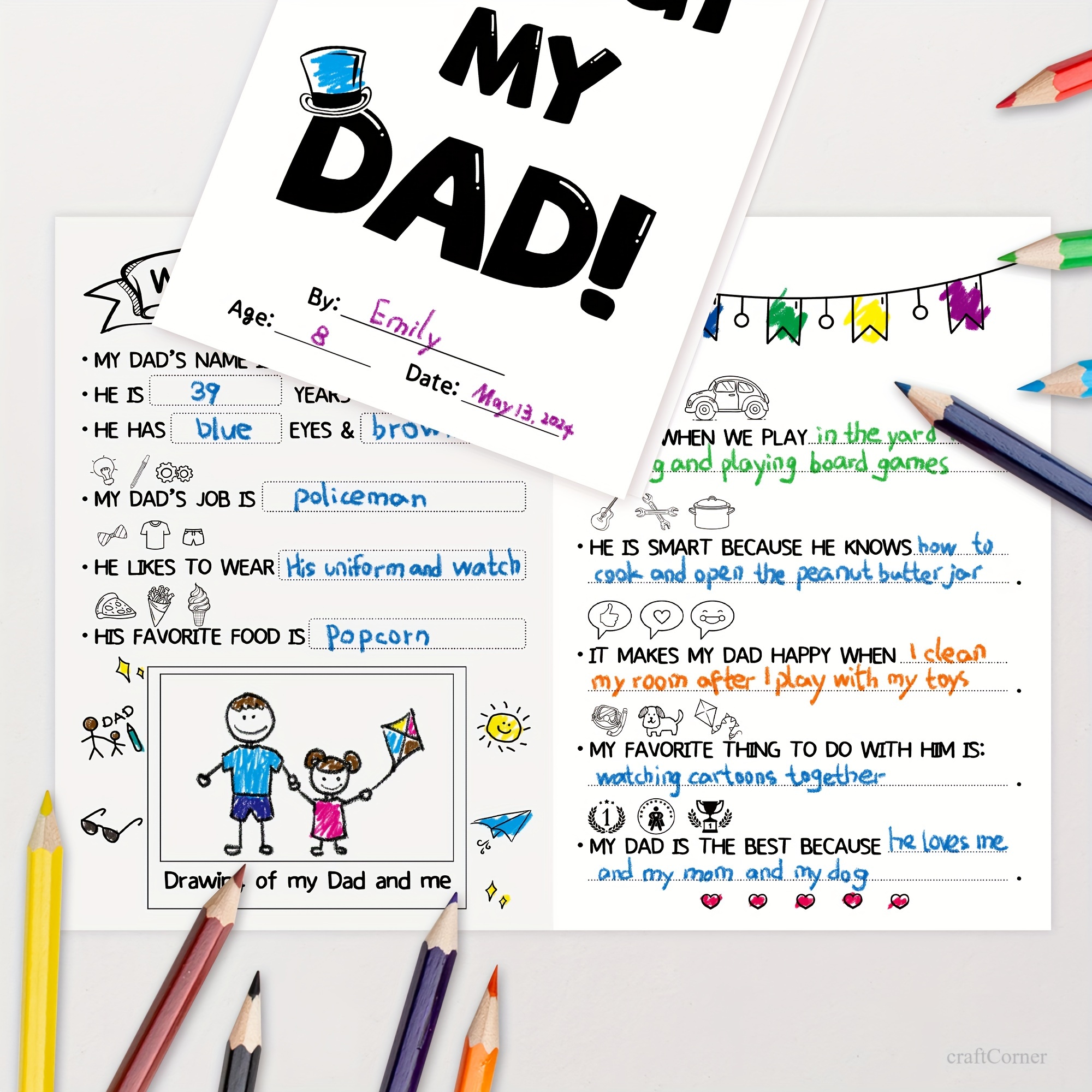 

Customizable 'all About My Daddy' Placemat - Perfect Diy Father's Day, Birthday & Thanksgiving Gift For Dad