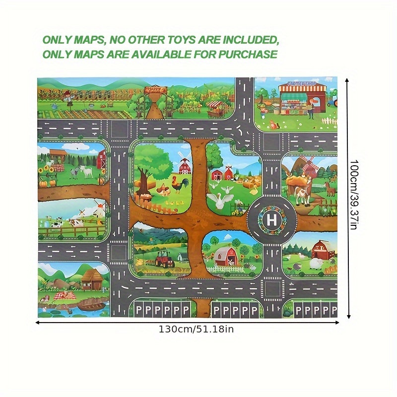 1pc Popular Game Scene Map: Scene Map Game Mat, Halloween Christmas Gift, City Theme Urban Traffic Map Game Mat,…: retailer-supplied image