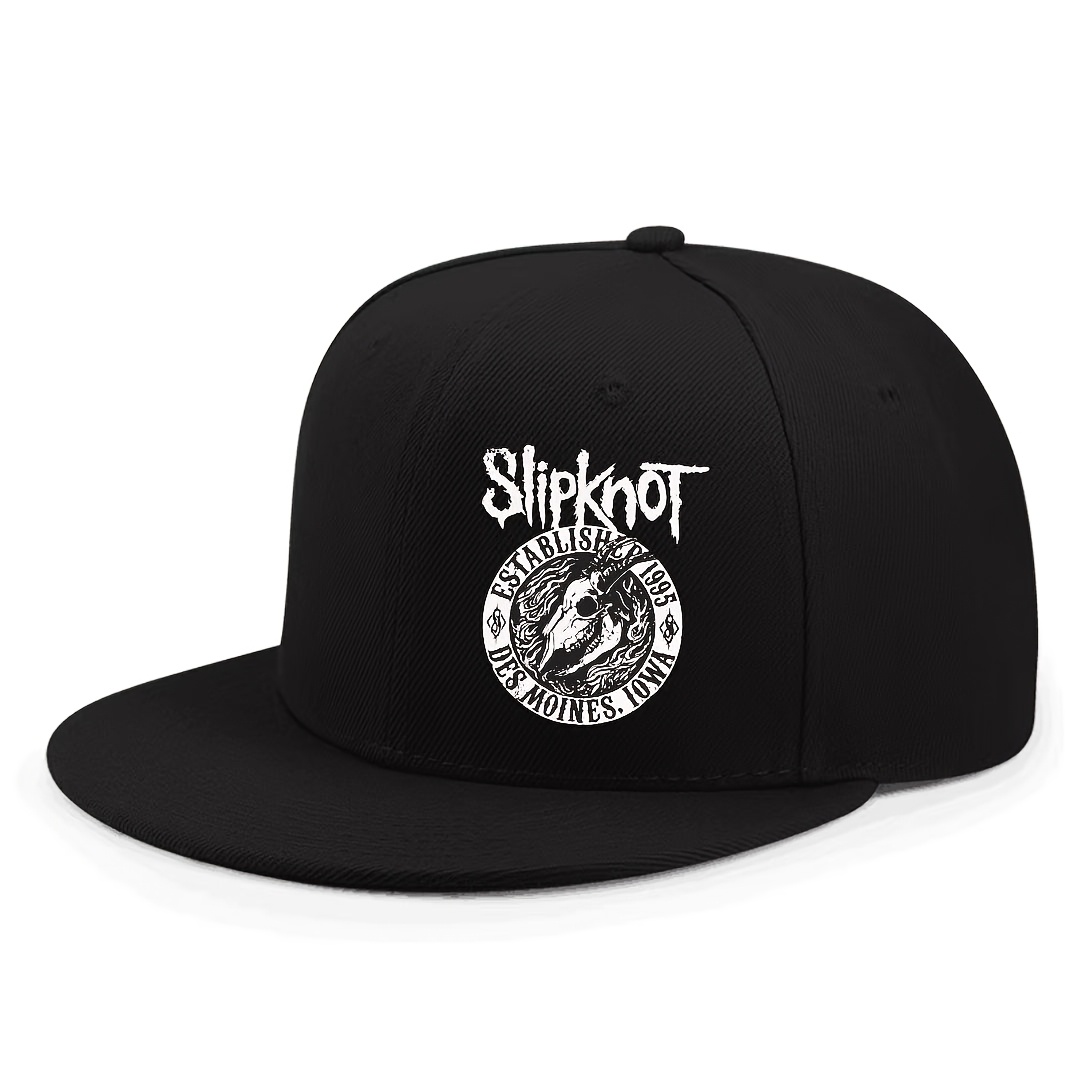 

Party Ready] Slipknot Black Snapback Baseball Cap With Skull & Design - Adjustable Retro Streetwear Hat For - Lightweight Polyester, Machine Washable, 360 G/㎡ - Casual & Outdoor Wear