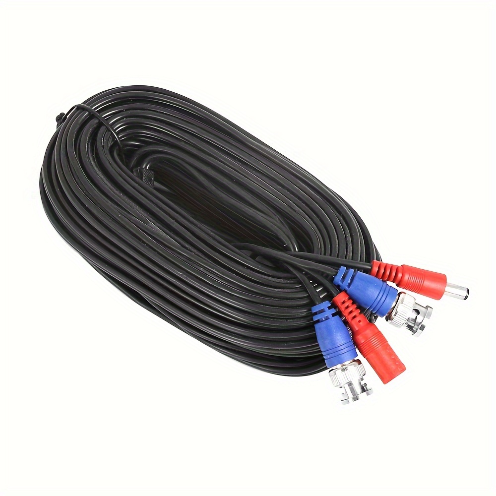 

100ft/30m Bnc Wire Al-in-one Camera Video Cable Pre-made Video Power Bnc Cable Wire Cord For Surveillance Cctv Security System Bnc Extension Security Wire Cord With Free Bnc Rca Connector