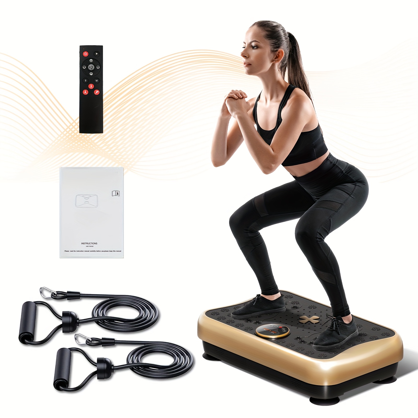 

Vibration Plate Exercise Machine, 3d Board With Remote Control And , Suitable For , Leg Exercise, Shaper, 180 Speed Adjustable, Running Lamp, Whole Body Board Machine, Gym Exercise, Without Battery