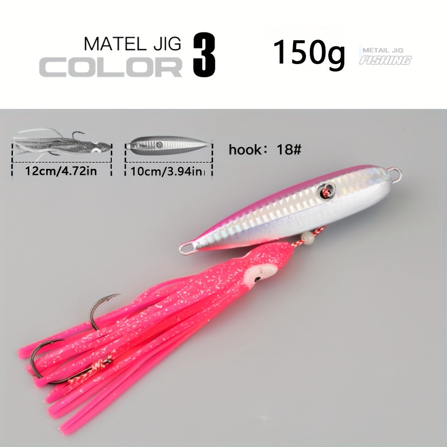 1PC Metal Jigs Fishing Lure Vertical Jigging Bait Saltwater Bass Tuna  60g-150g