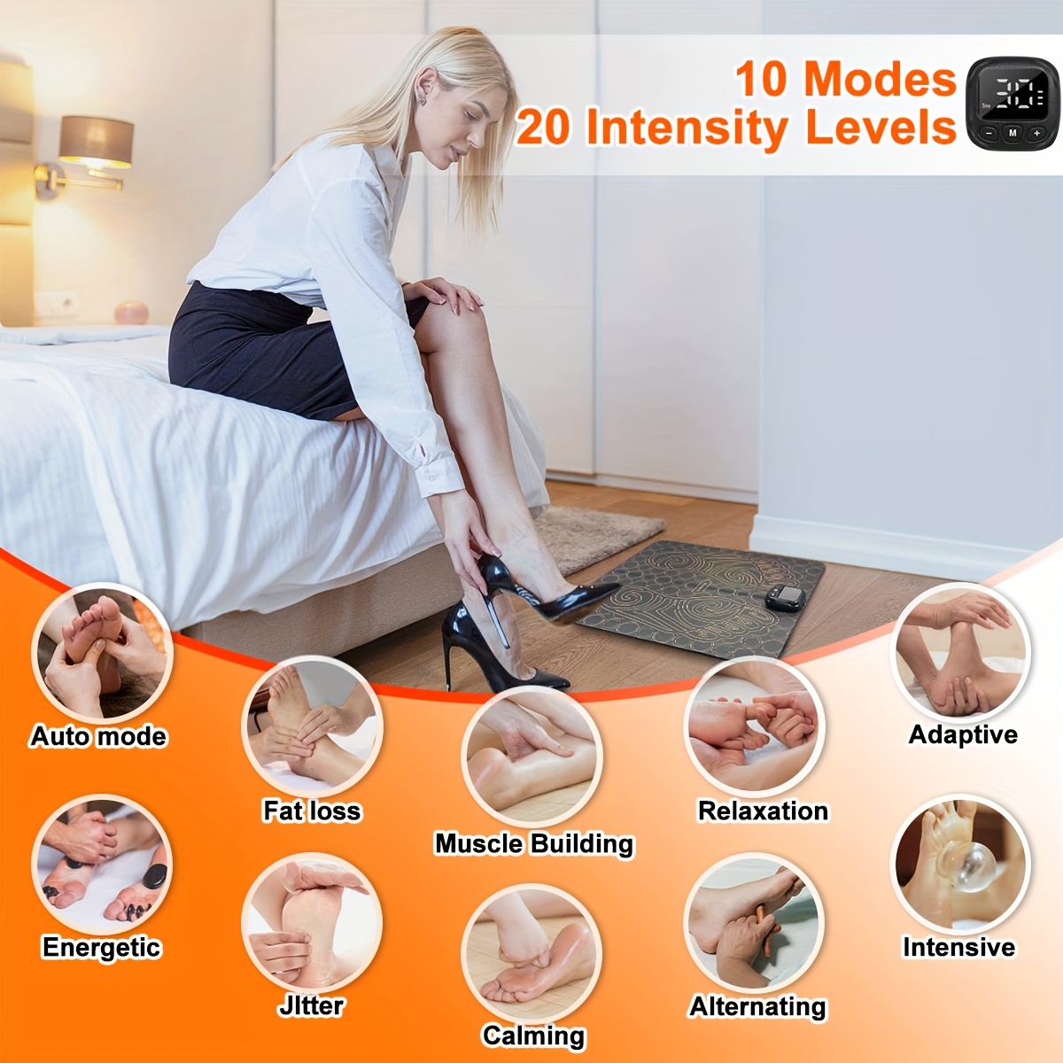   massager masajeador de pies foldable portable devices ems muscle massage   pads tens full body relaxation massage   pads suitable for   men and women ideal   for reading watching movies doing housework and   massages Product details 4