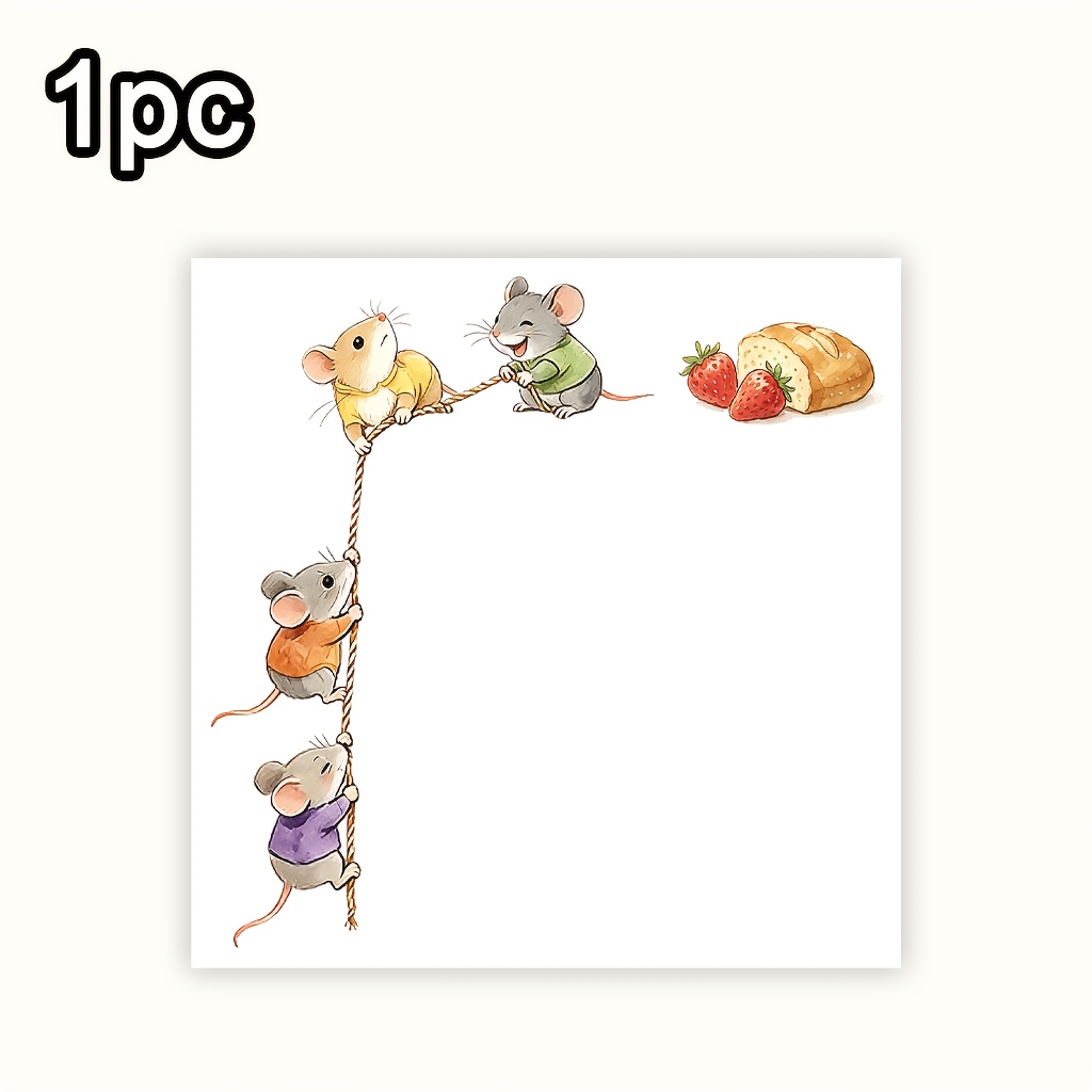 TEMU 1 ud. Adhesivo moderno de PVC impermeable y extraíble para enchufe de con diseño de ratón y comida, calcomanía decorativa irregular para y