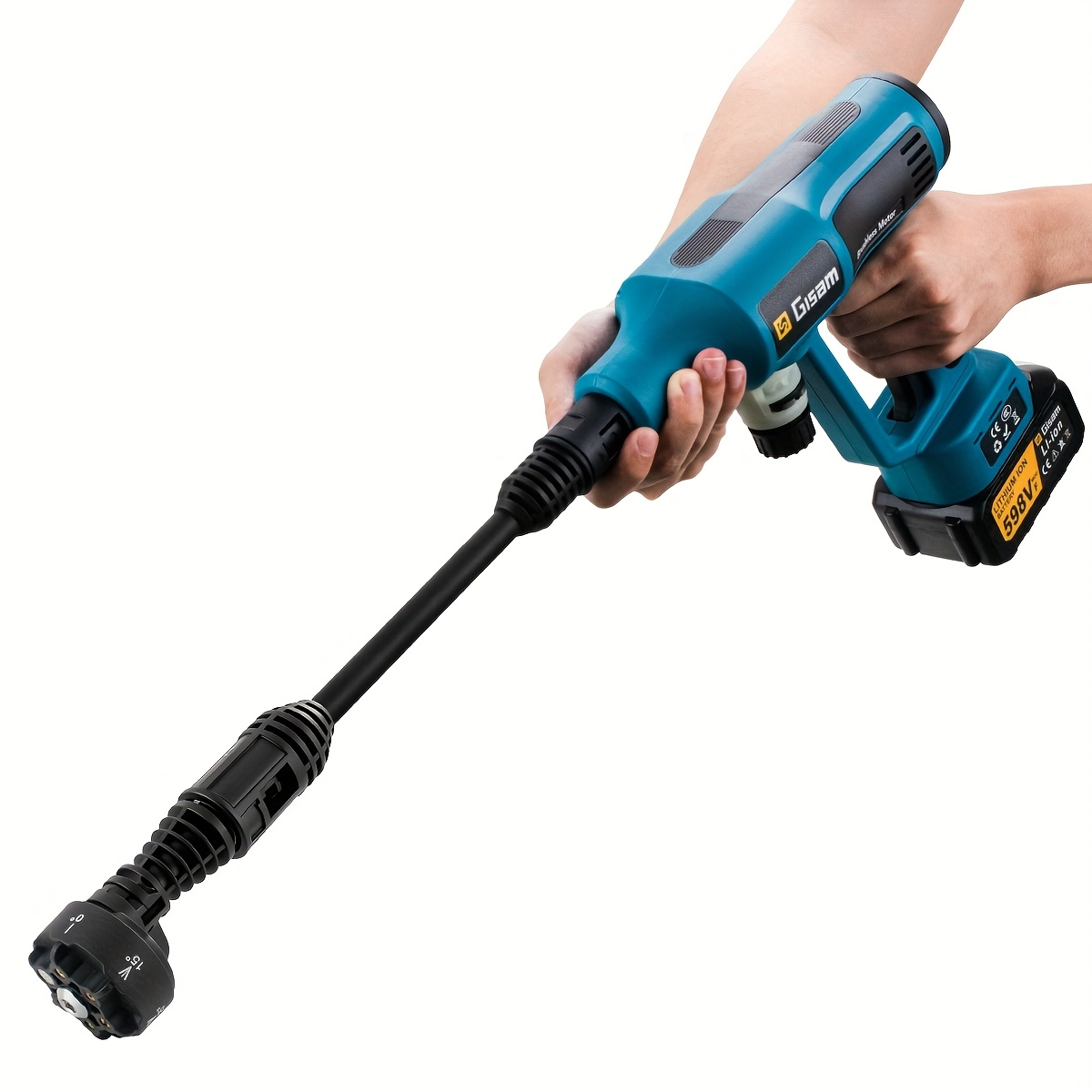  cordless pressure washer gun with screen, 6-in- spray nozzles (wide/angle/spot/ ), 4 adjustable gears, portable cleaning machine with carry case for cars, trucks, motorcycles, patio, driveway, garden - heavy-duty electric pressure washer, outdoor cleaning tool, , sleek , durable metal body, construction Product details 7