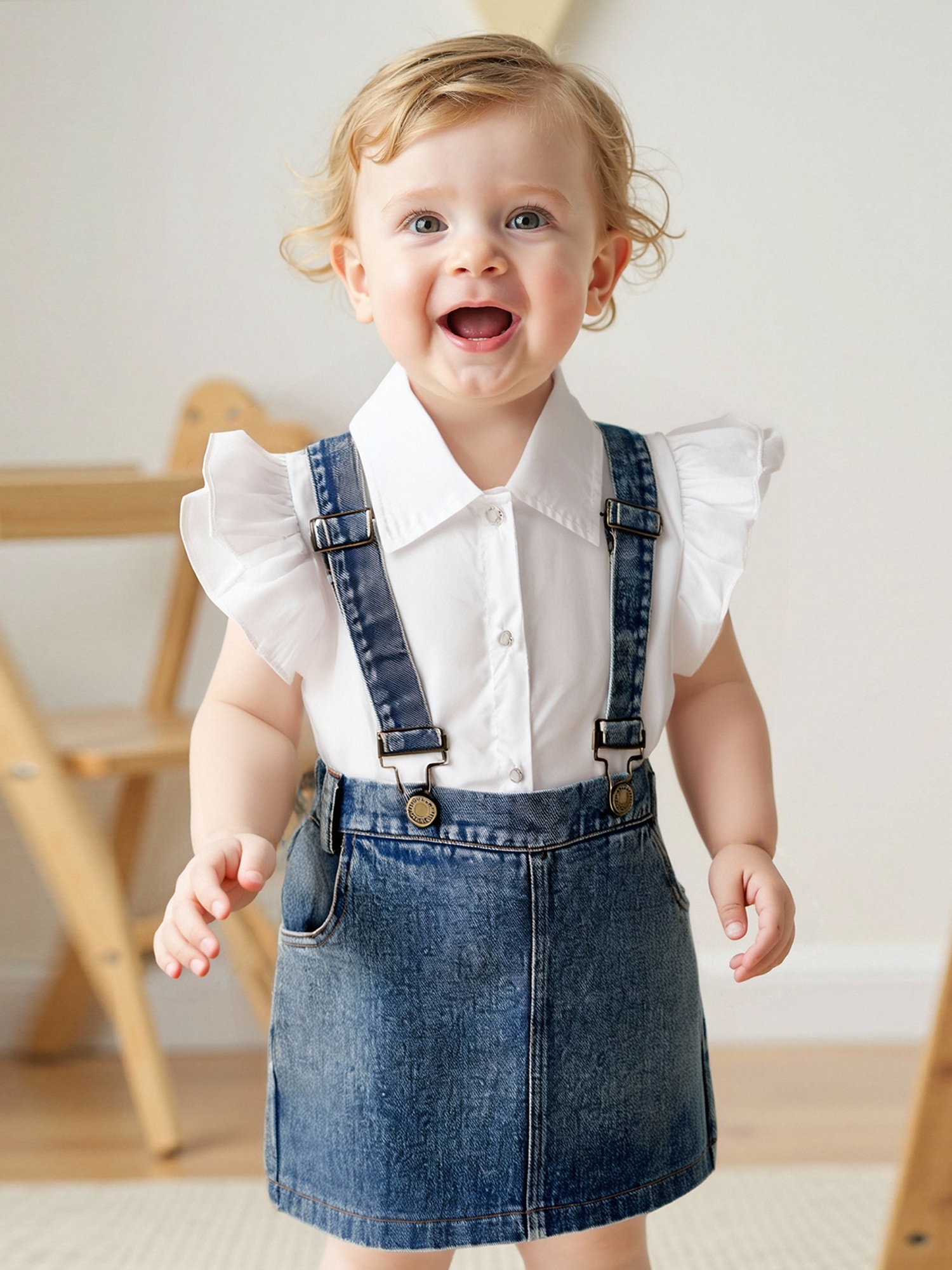 Denim Overall Dress Kids Jean Dress KidsCool Space Girls' Denim