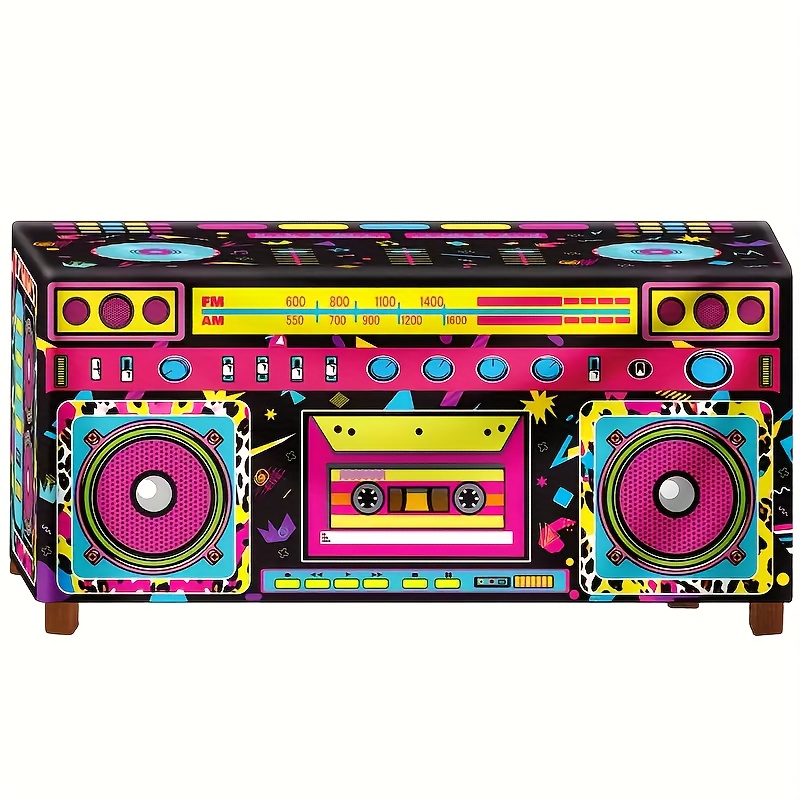 Halloween, Christmas, Table Cover For An 80s And 90s Themed Party, Featuring Decorations Suitable For A Hip Hop Birthday Celebration From .