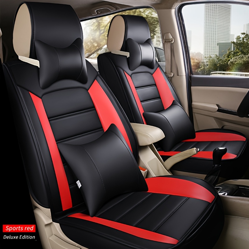 Image of Seater Car Seat Cover, Pu Leather Seat Cover, For , Improves , Protects Seats, Easy To Clean Car Seat Cover Suitable For Most Cars
