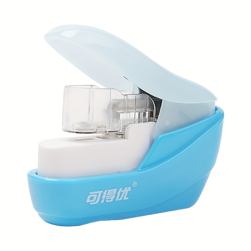 TEMU 1pc Portable, No-needle Stapler - Compact, Manual-operation, Plastic Stapler For Temporary Binding, Office Supplies | Modern Stapler | Compact