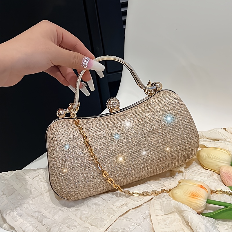 

Handbag Crossbody Bag Wallet Evening Bag Elegant Mini Evening Handbag With Chain - Sparkling Rhinestones, Suitable For Weddings And Music Festivals