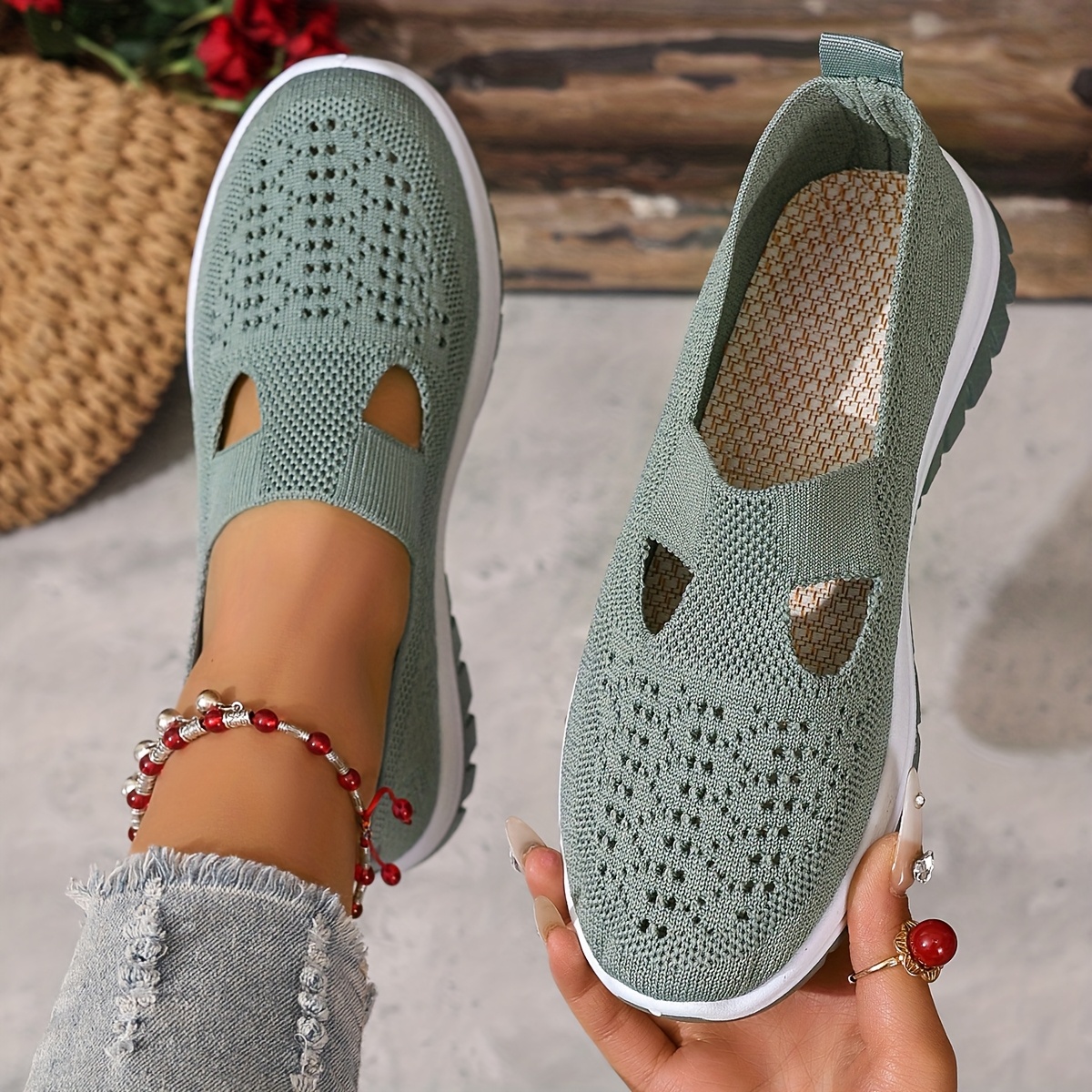 günstige, atmungsaktive damen sommer casual sneaker, slip-on mode sneaker, leichte sport freizeit schuhe, bequeme weiße walking schuhe,   für reisen, shopping, spaziergänge im garten, dameschuhe