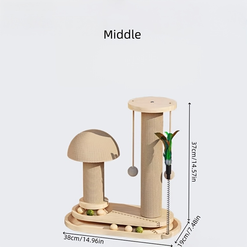 Solid Wood Sisal Cat Climbing Frame | Vertical Scratching Column, Wear-resistant, Bite-resistant, Non-shedding, Self-entertaining And Stress- Cat Claw Board Toy For Cats