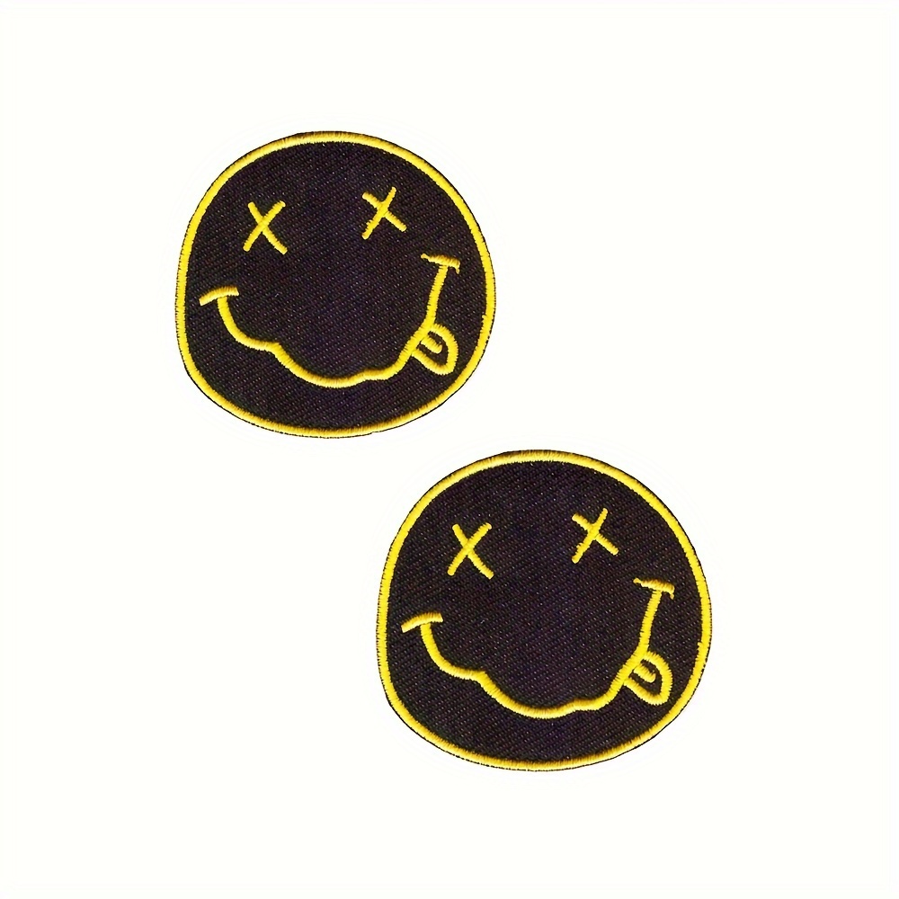 

2pcs Punk Emblem Embroidered Iron-on/sew-on Applique Patch For Clothing, Shoes, Hats, And Bags Accessories - Black