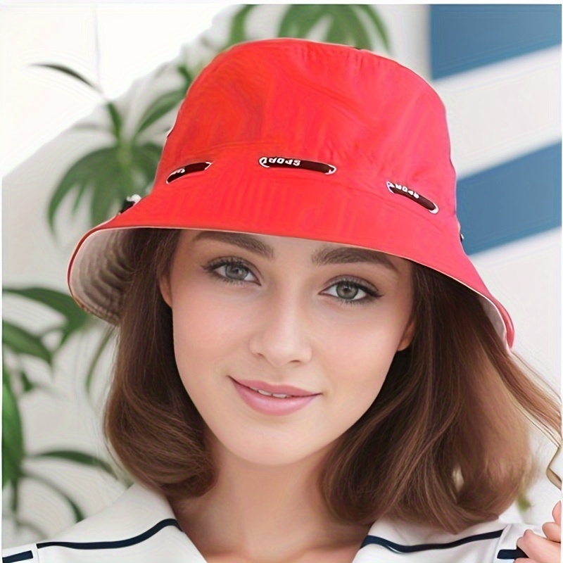 

Monochrome Adjustable Drawstring Bucket Hat Convenient Unisex Basin Hats Summer Uv Protection Sunshade Hats Suitable For Travel Holiday