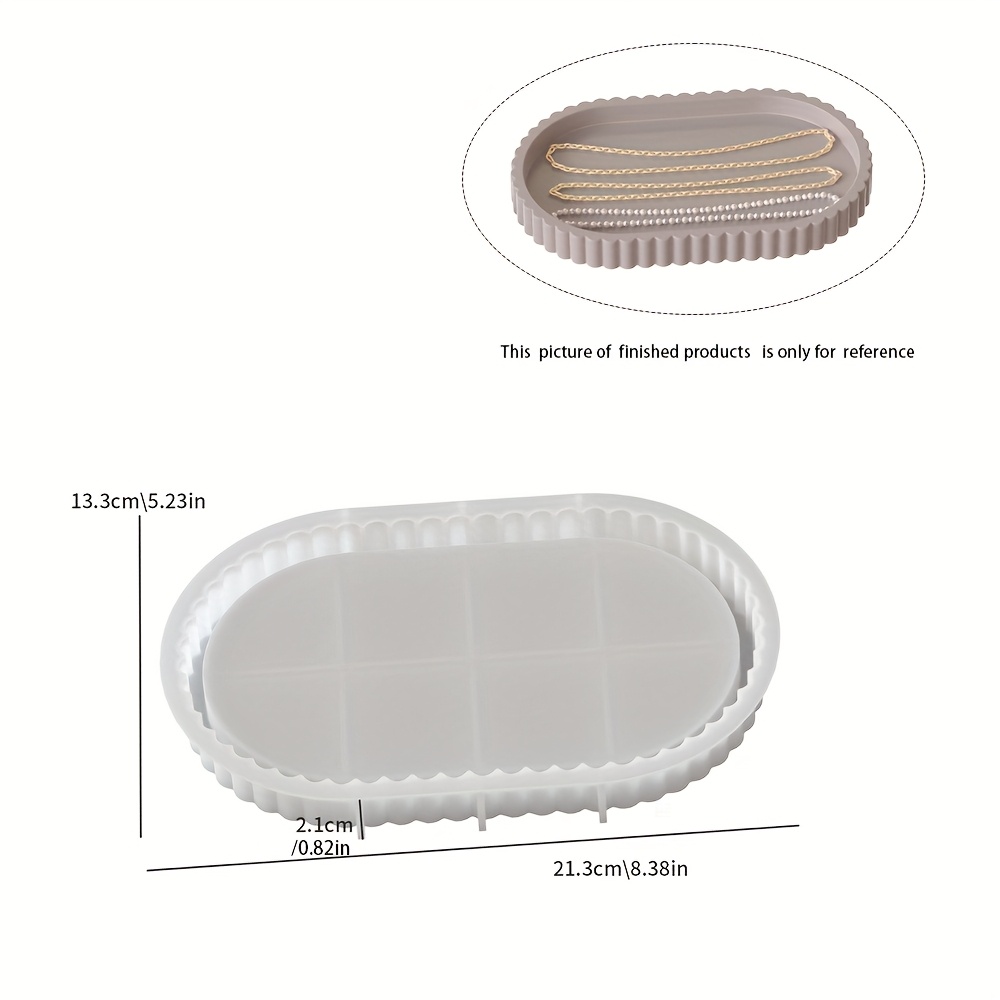1pc Oval Silicone Tray Mold, Rolling Tray Mold For Resin Plaster Concrete Casting, Silicone Tray Mould For Making Jewelry Holder Container Plates, Diy Craft For Home Decor