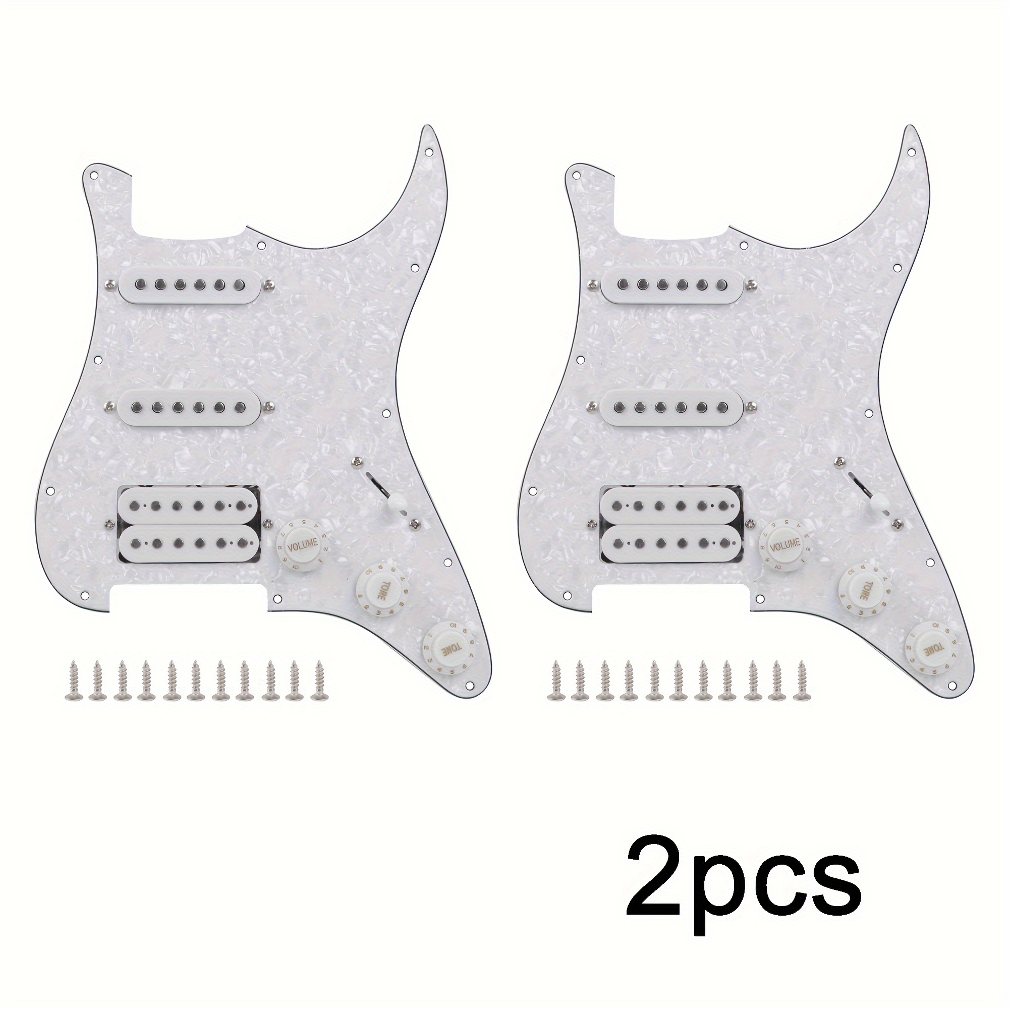 

2-Pack SSH Prewired Pickguard avec vis, Plastique Blanc Perle pour Guitare Électrique