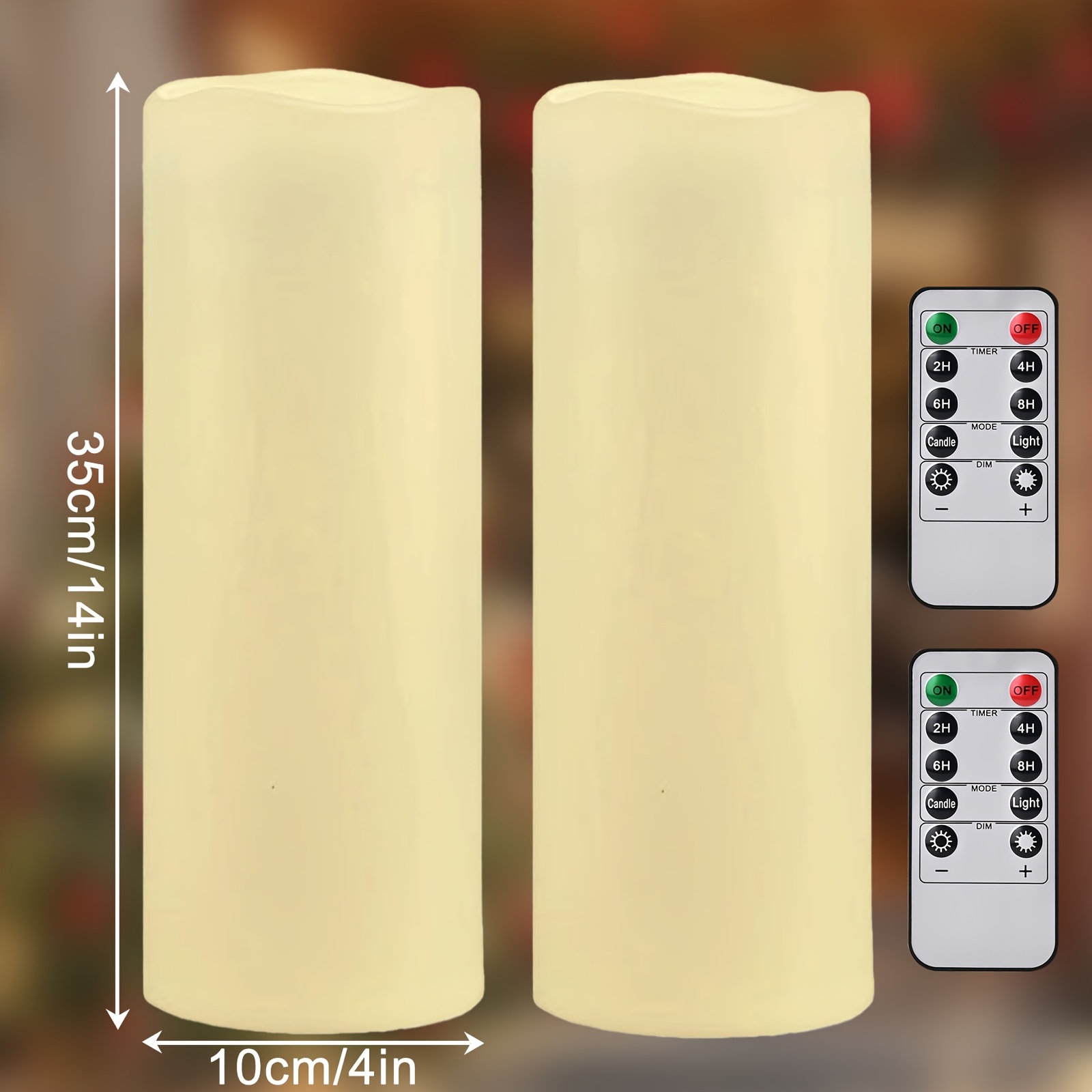 E-shop Große wasserdichte LED-Outdoor-Kerzen mit Timer & Fernbedienung für Terrasse, Veranda, Laternen, Gartendeko, Hochzeit, flackernde hohe