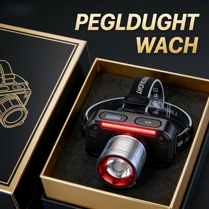 TEMU Popular - , Rechargeable, Long Range, Dimming, Perfect For Outdoor Work, Camping, Cycling, Fishing, And Patrol Lighting