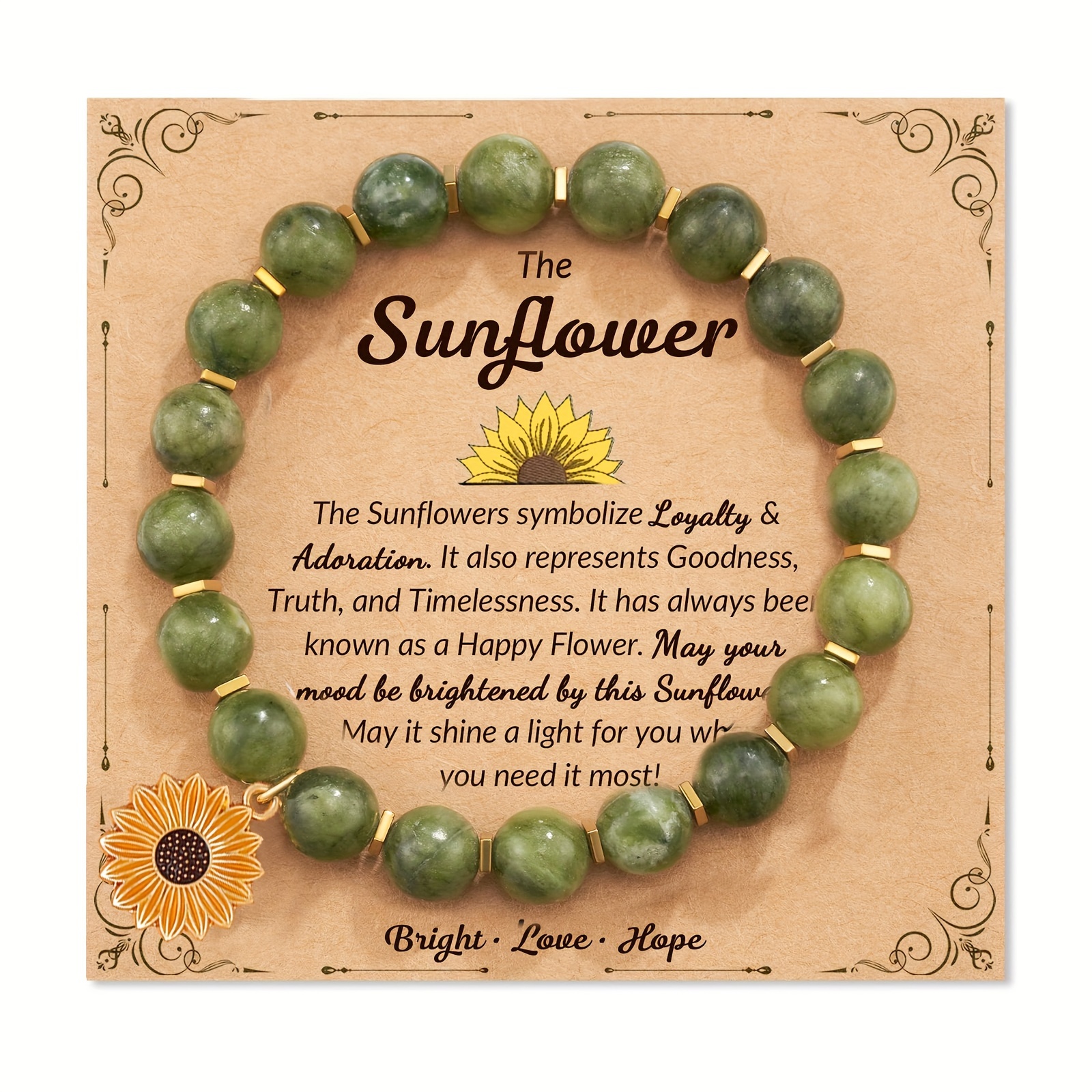 Sunflower Bracelet Sunflower Ladies Jewellery Gift Birthday Christmas Thanksgiving Women Adult Inspired Gift