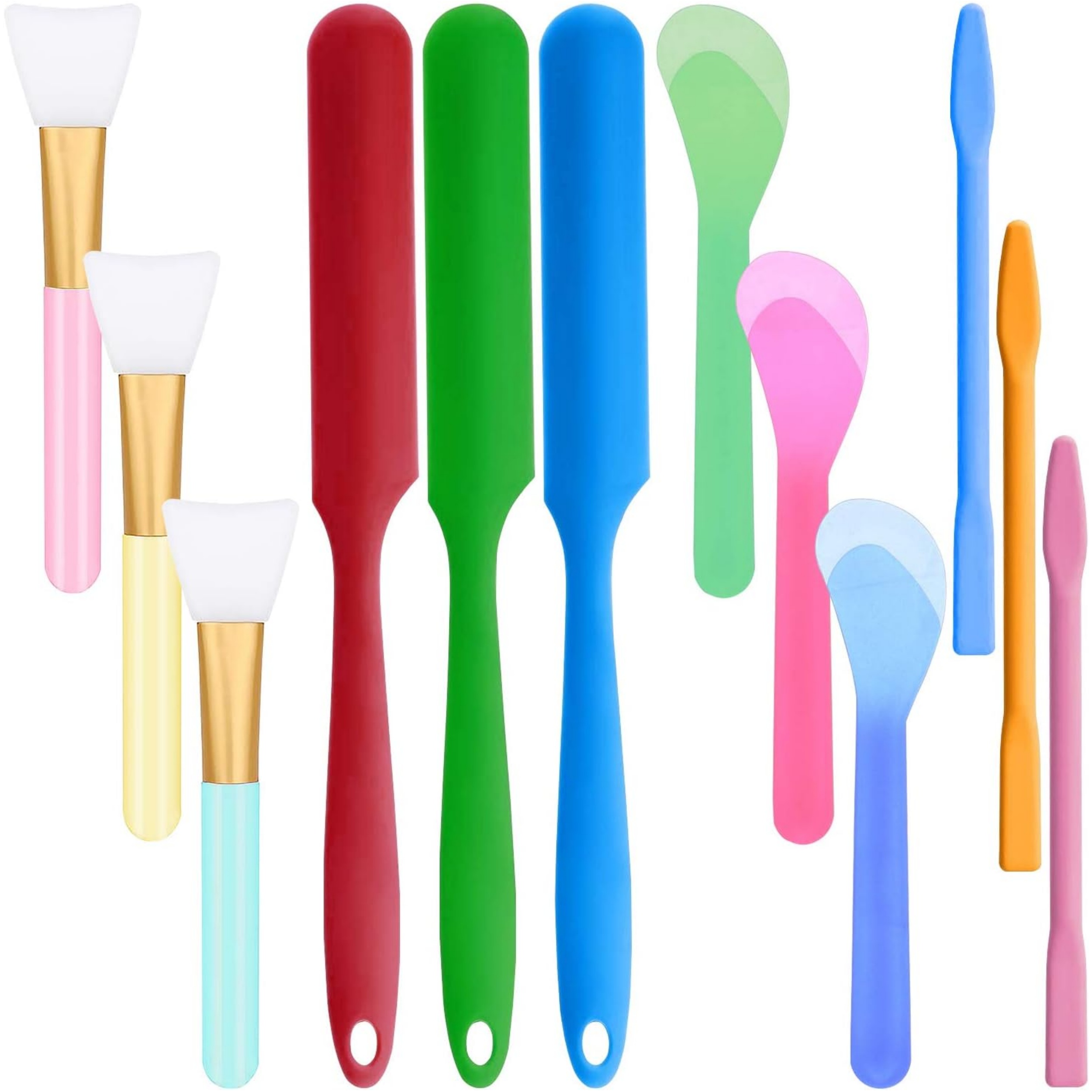 

12pcs Silicone Stirring Rod Set, Resin Brush, Silicone Stirring Tool, Paint Silicone Spatula, Colorful Diy Craft Tools, Silicone Stirring Rod, Stirring Spoon For Epoxy Resin Mixing Tool