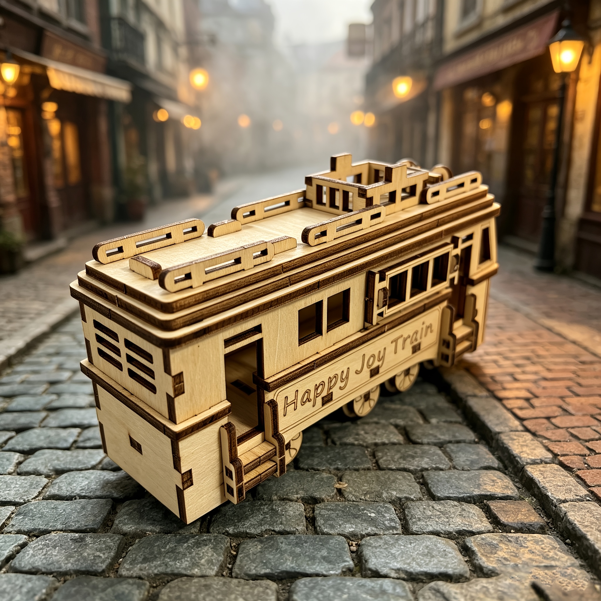 3D Wooden Vintage Trolley Model Kit