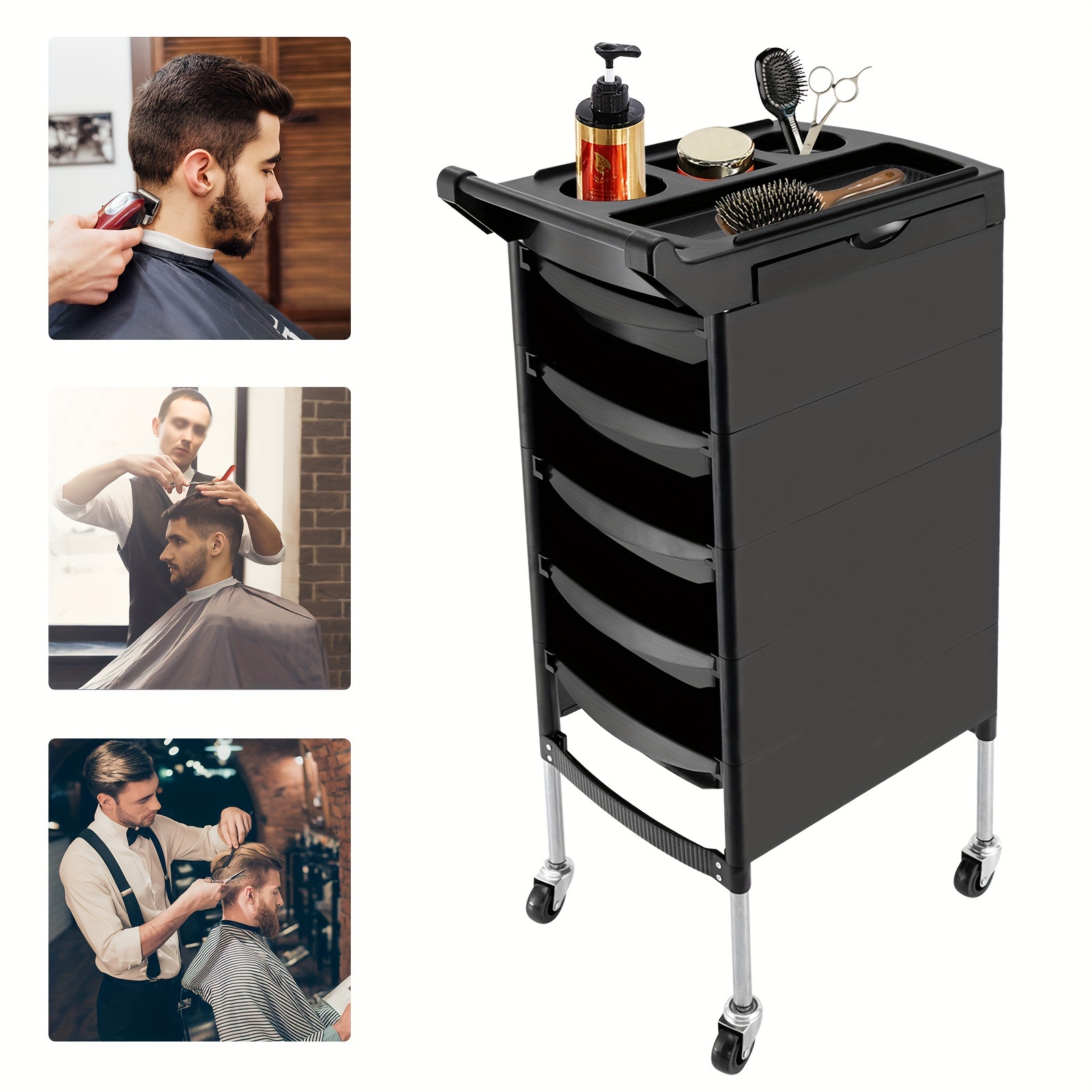 

Hair Salon Rolling Cart Trolley Beauty Storage Cart Hairdresser Barber Shop Tool