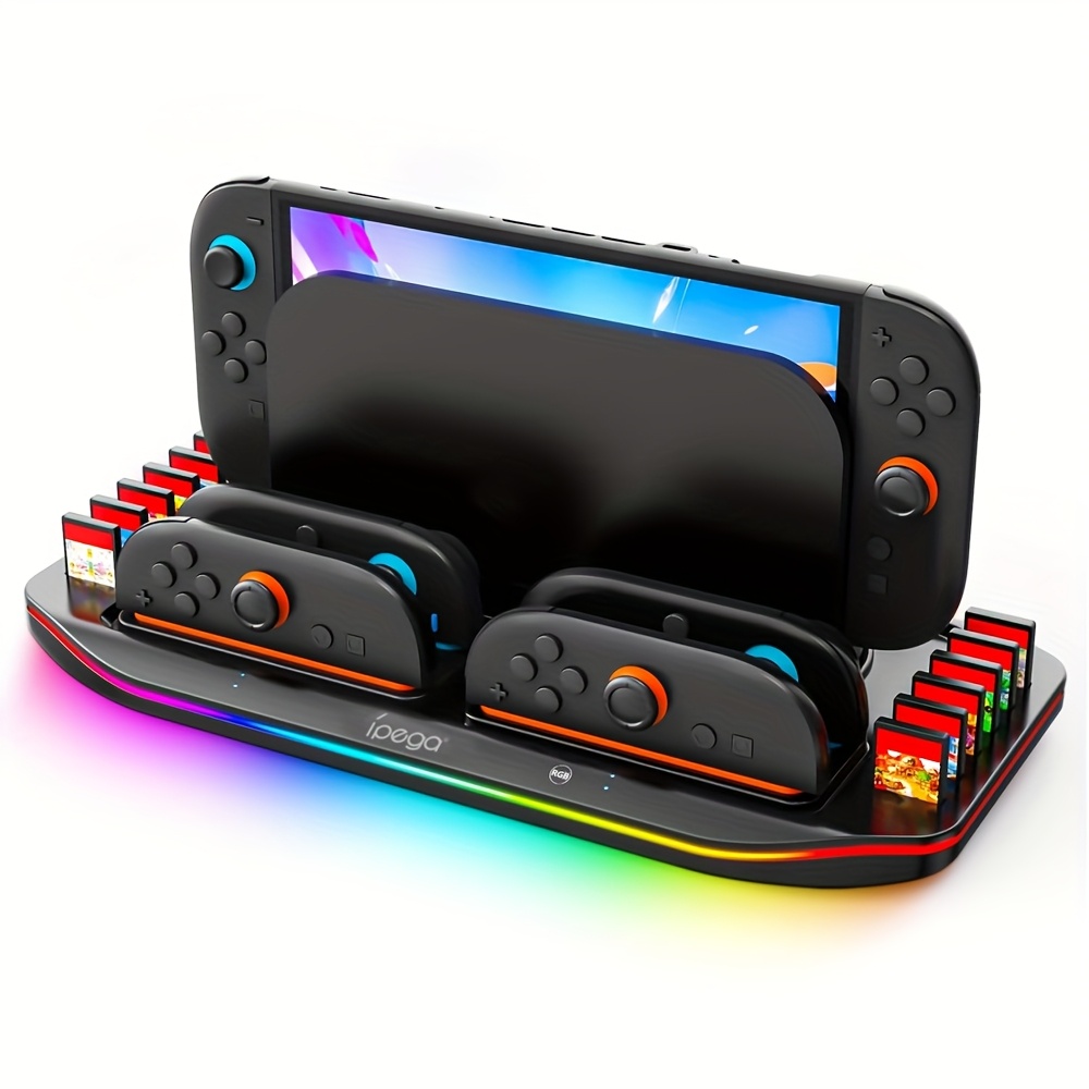 for   switch 2 charging dock with 12 game card storage, 9 rgb light  , magnetic plug-in   control charger station   switch 2 dock Product details 1