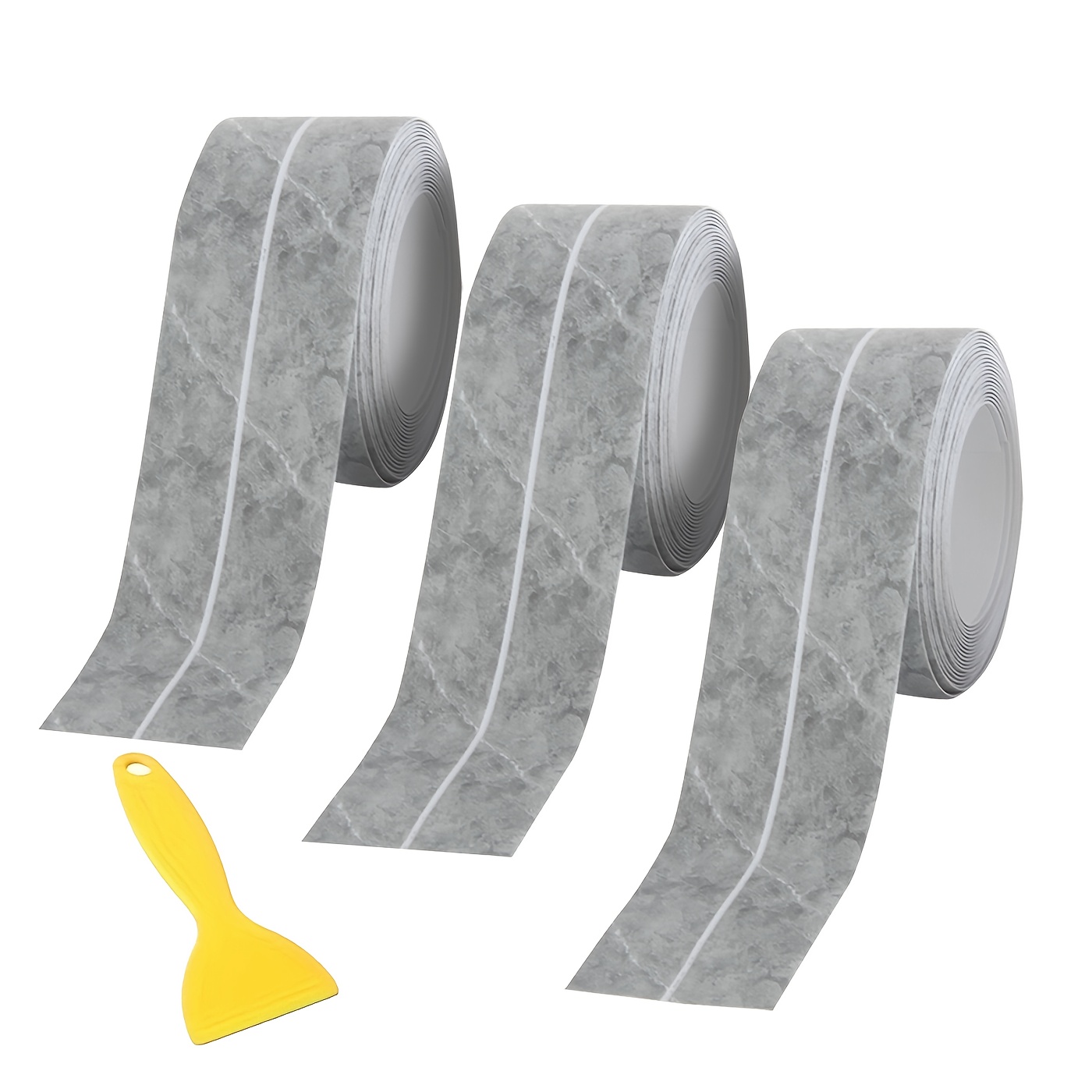 E-shop Selbstklebendes wasserdichtes Küchenfugenband, 3 Rollen/Set und Abzieher, selbstklebende Wasserbarriere für Spüle, wasserdichtes Band für Küche