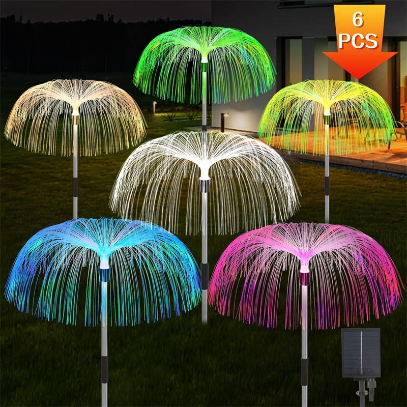 

6 Pcs Solar Flower Lights Outdoor Garden Decorations, Changing Decorative Solar Stake Light, Outdoor Decorative Solar Flowers Garden Lights For Yard Pathway Patio Lawn Party Wedding Decor