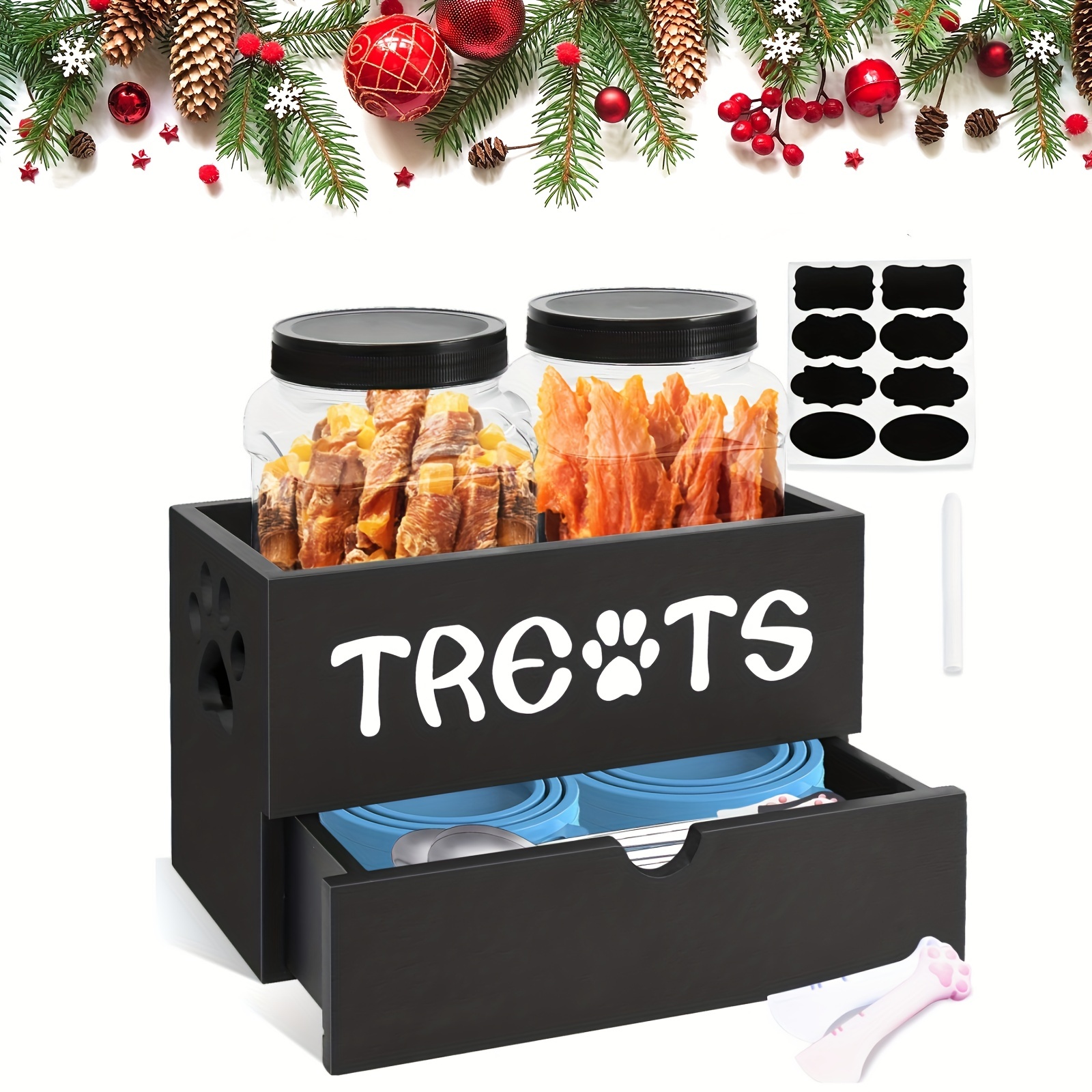 

Dog Treats Container, Pet Treats Organizer 2 Treat (40oz) And Drawer For , Dog Cat Container, Dog Treat Organizer, For Pet