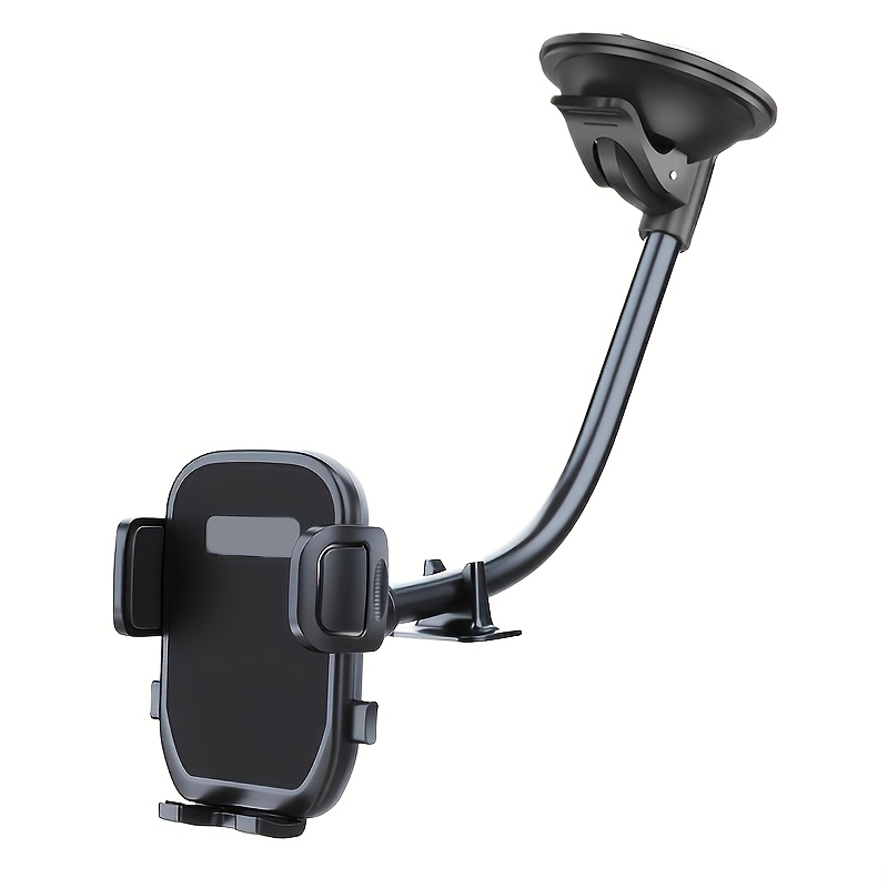 Image of Adjustable Long Arm Gooseneck Car Phone Holder - Flexible Neck, Waterproof Abs Material, Compatible With Iphone And Smartphones, Phone Holder For Car Car Navigation Bracket