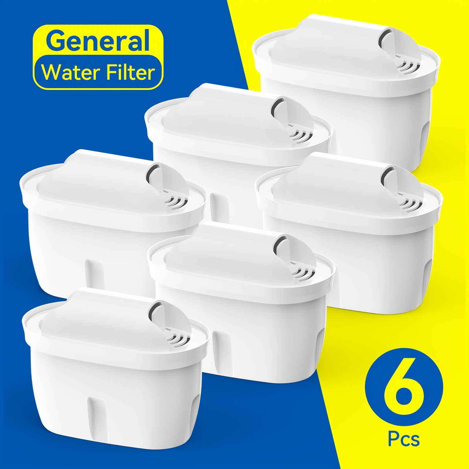 TEMU 6 Pcs Replacement Water , Suitable For Water Filter Jug, , Water Filters For Water Pitchers, Replaceable Water , Suitable For Water Filter
