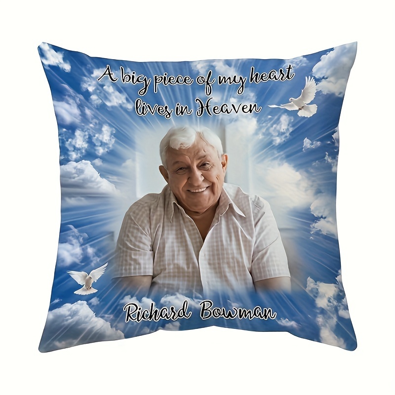 

1pc Personalized Memorial Sympathy Pillow Gifts For Loss Of Loved 1 - Custom Picture Remembrance Gifts, Bereavement Gifts