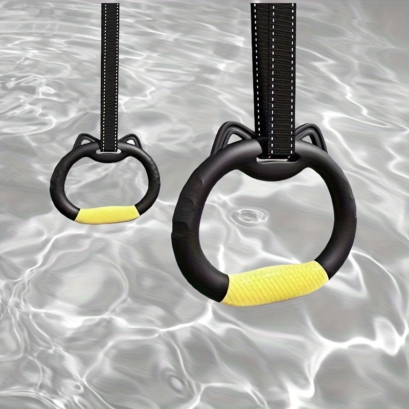 2 Adjustable Fitness Rings For Teenagers, Universal Type, Black, Made Of Durable Pvc Material, Can Support Up To 661.39 , , Features A Power-, Requires No Batteries