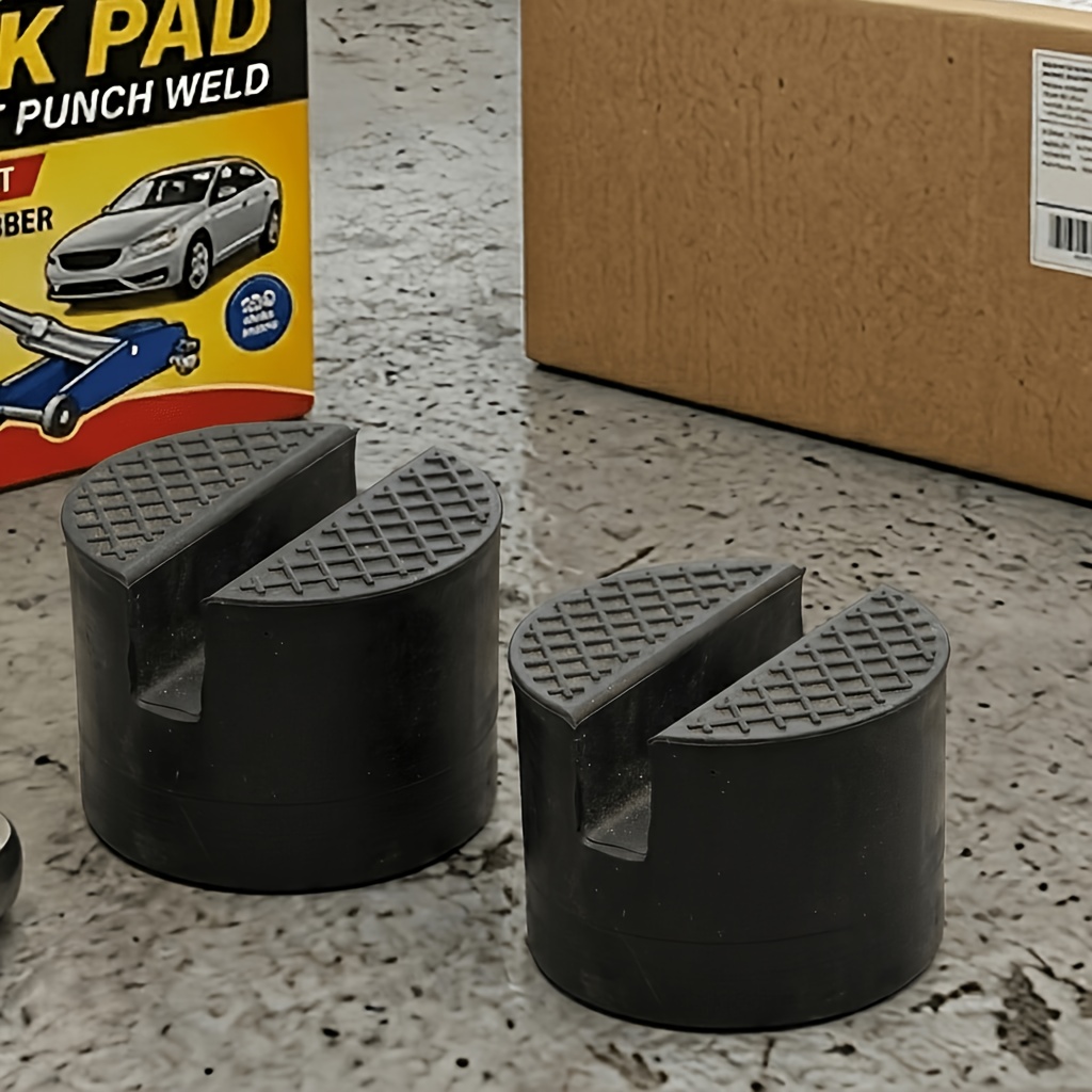 TEMU 2pcs Rubber Jack Pads, Car Jack Auxiliary Protection Pads, Synthetic Rubber Car Jack Protectors For Enhanced Protection