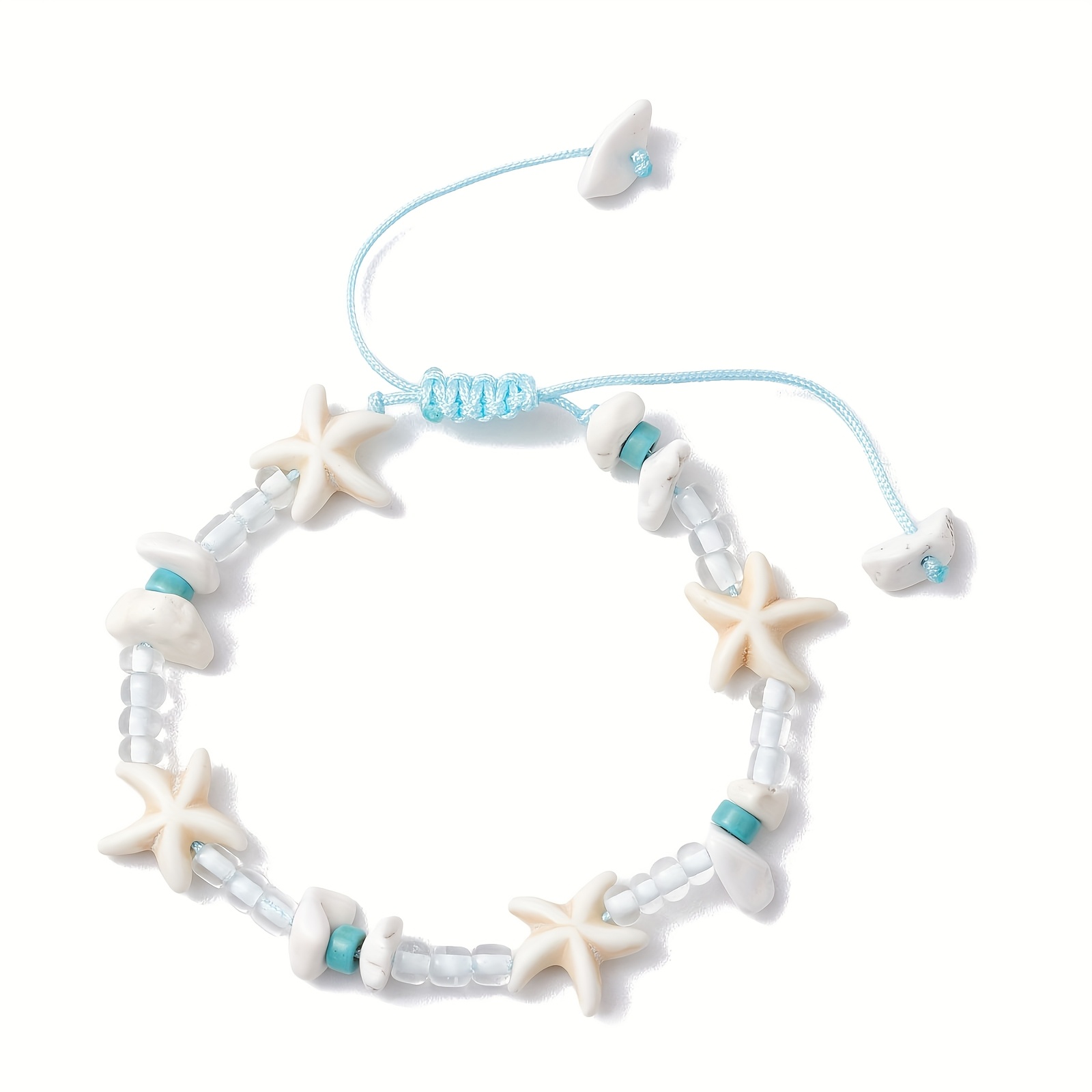 Boho Nautical Starfish and Shell Beaded Bracelet